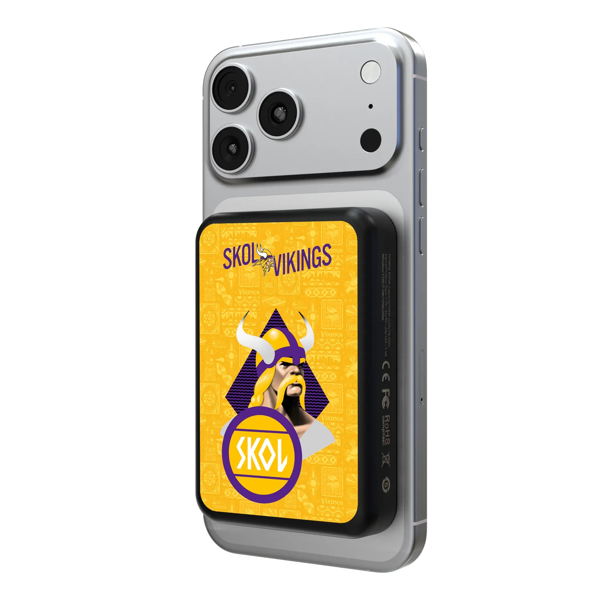 Minnesota Vikings 2024 Illustrated Limited Edition Wireless Mag Power Bank
