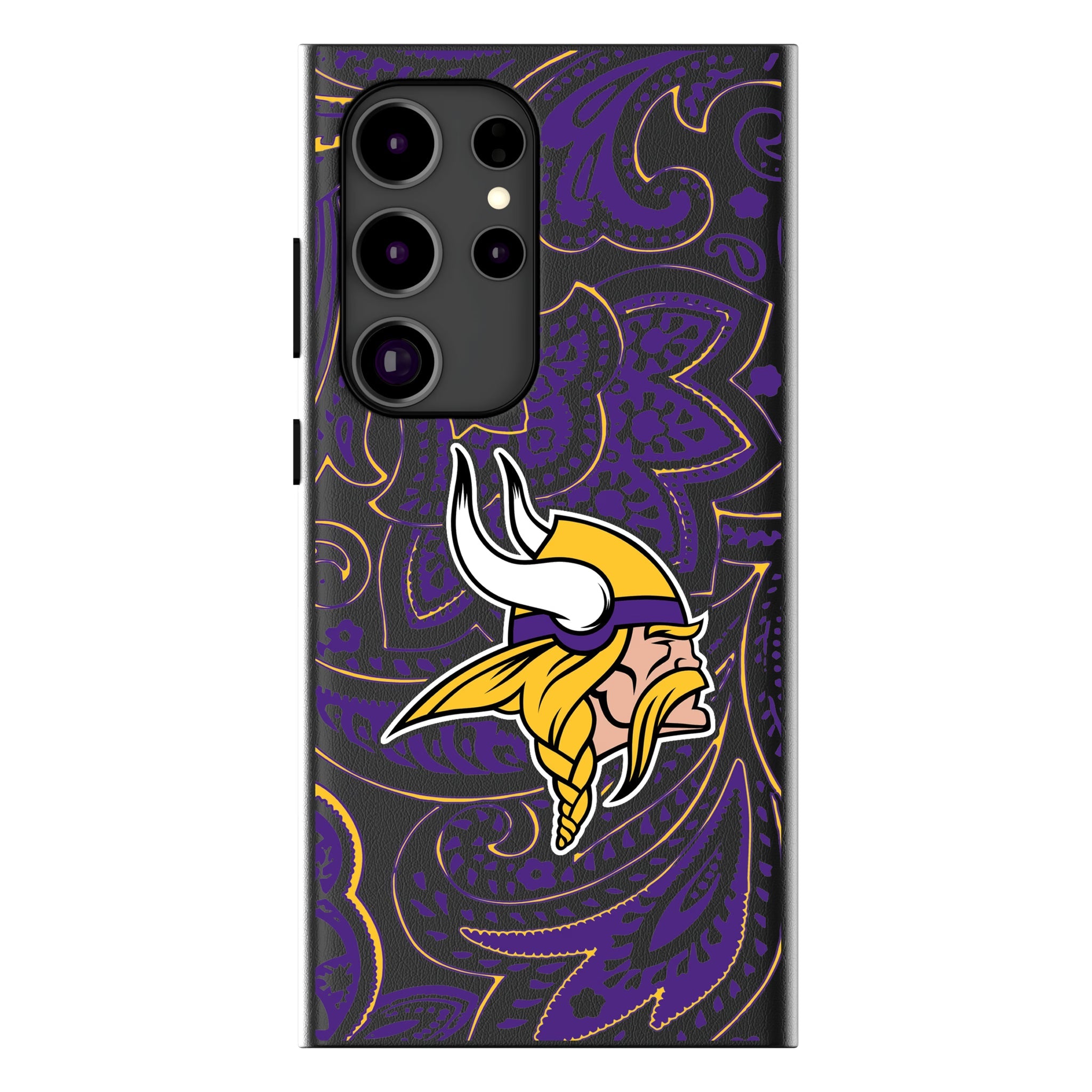 Minnesota Vikings Paisley MagSafe Compatible Phone Case for Samsung Galaxy - Sports Gifts, Sports Memorabilia, Sports Collectibles, Fan Shop