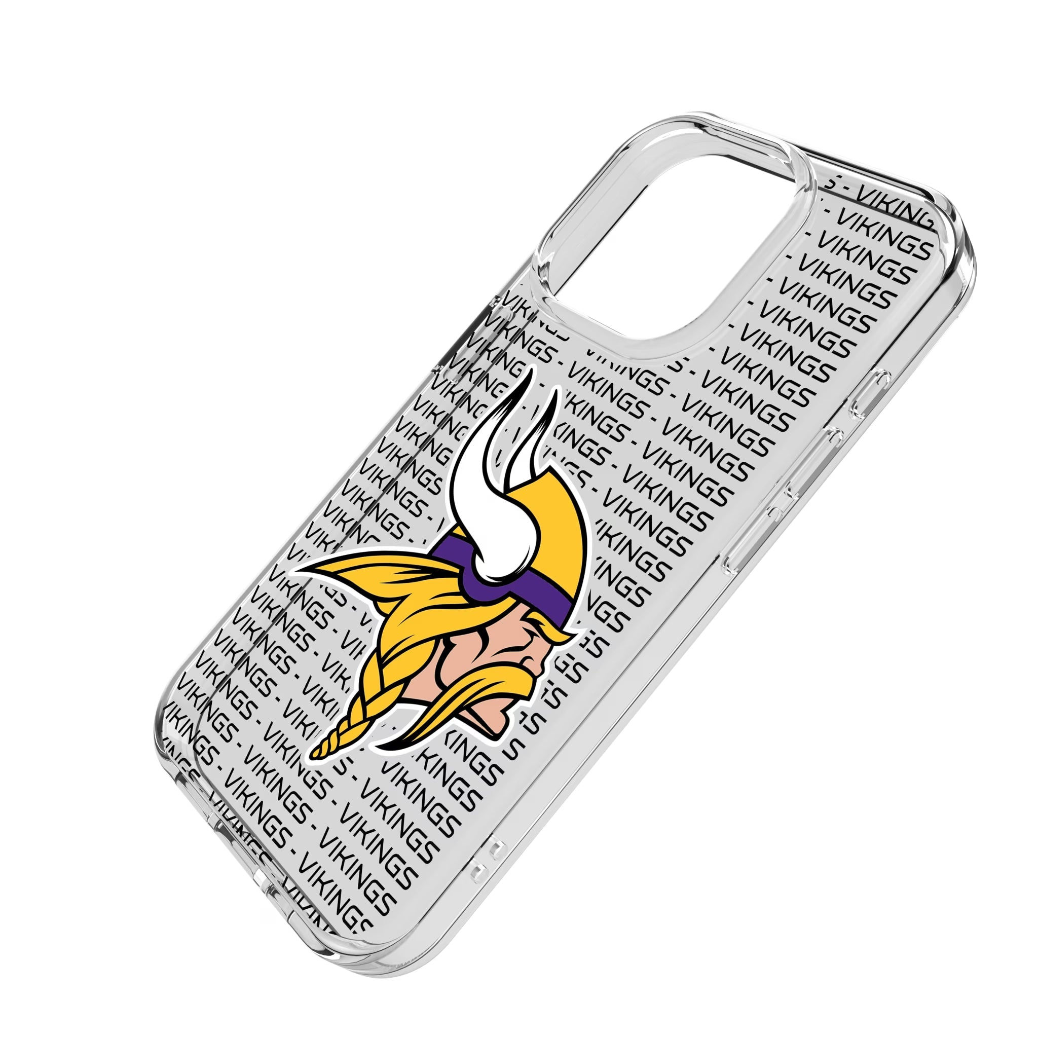 Minnesota Vikings Text Backdrop Clear Phone Case for Apple iPhone - Sports Gifts, Sports Memorabilia, Sports Collectibles, Fan Shop