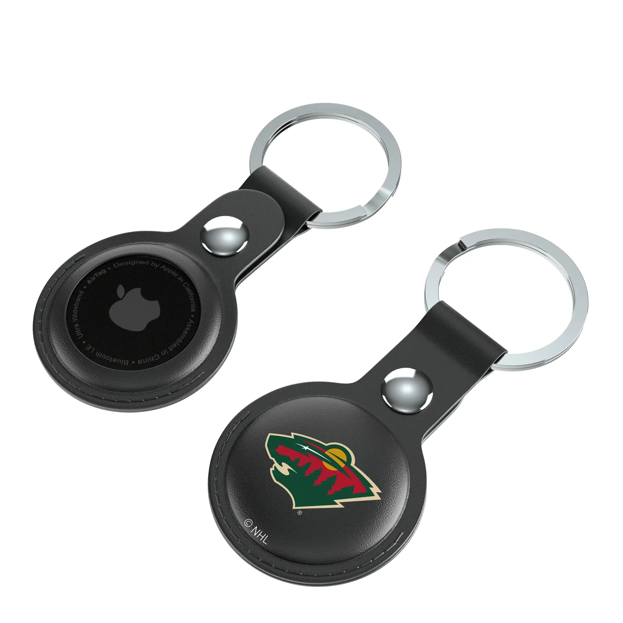 Minnesota Wild Insignia Black Airtag Holder 2-Pack