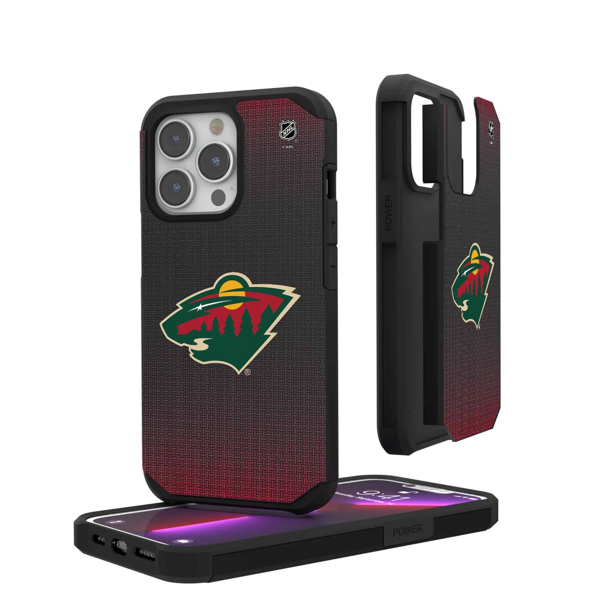 Minnesota Wild Linen Rugged Phone Case