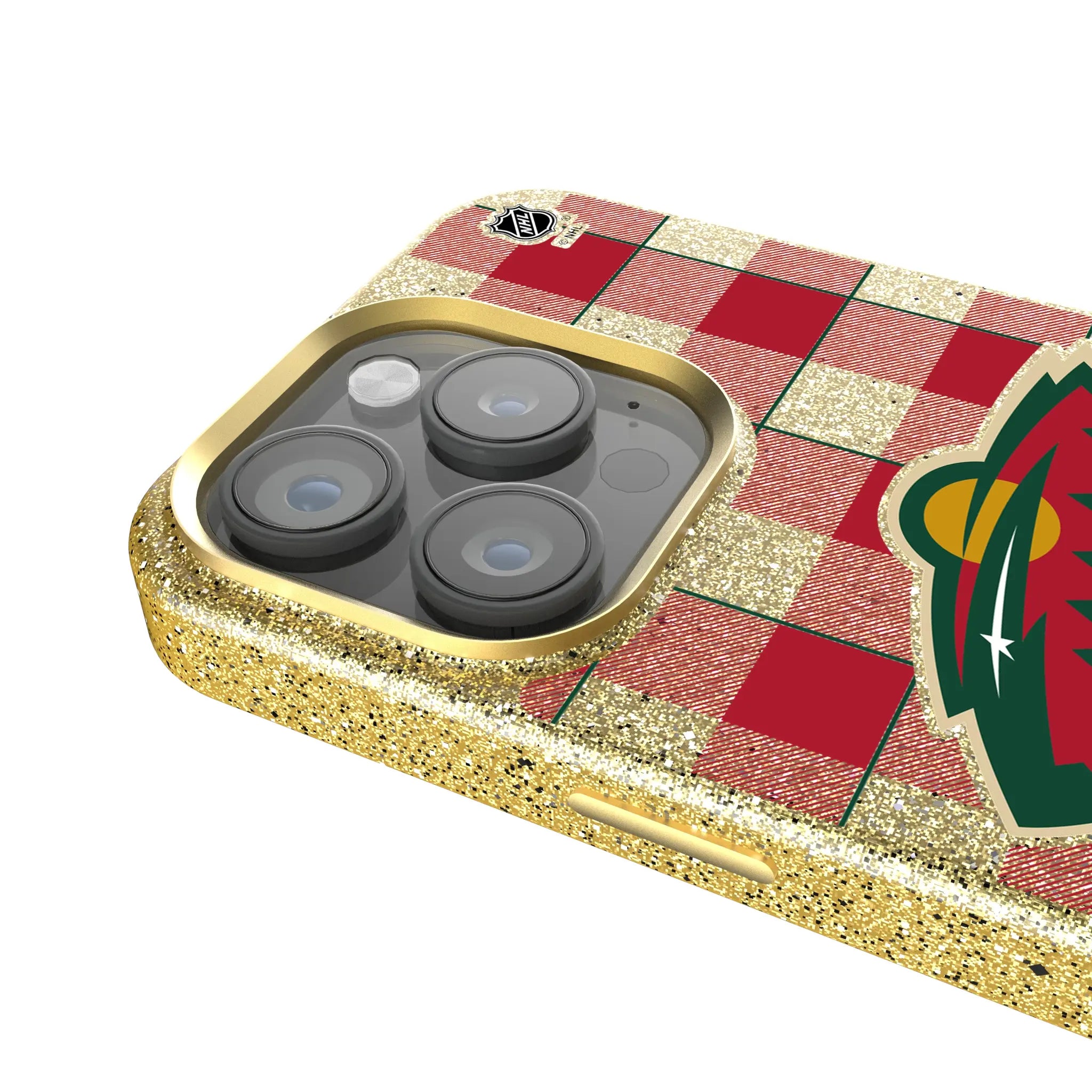 Minnesota Wild Plaid Bling Phone Case