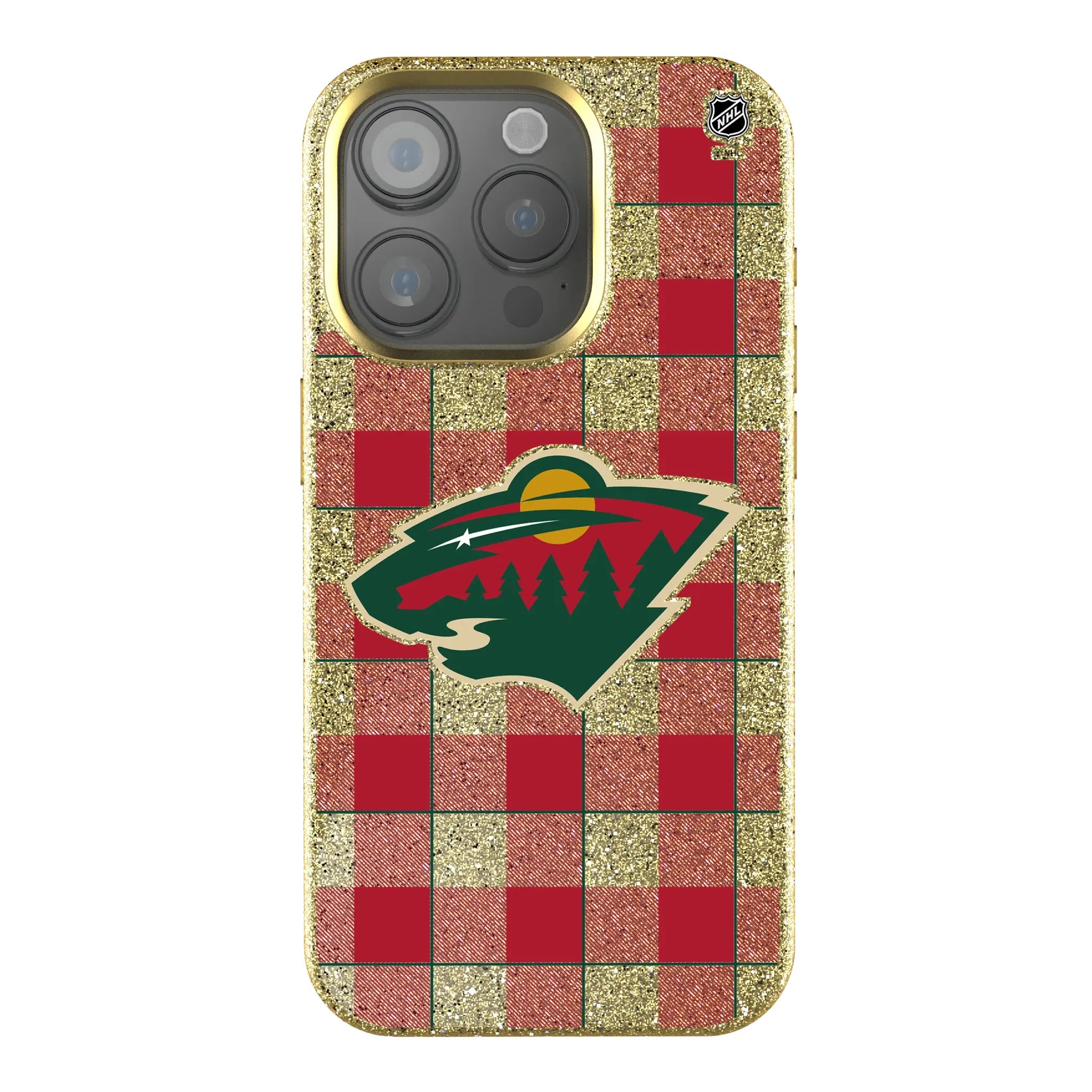 Minnesota Wild Plaid Bling Phone Case