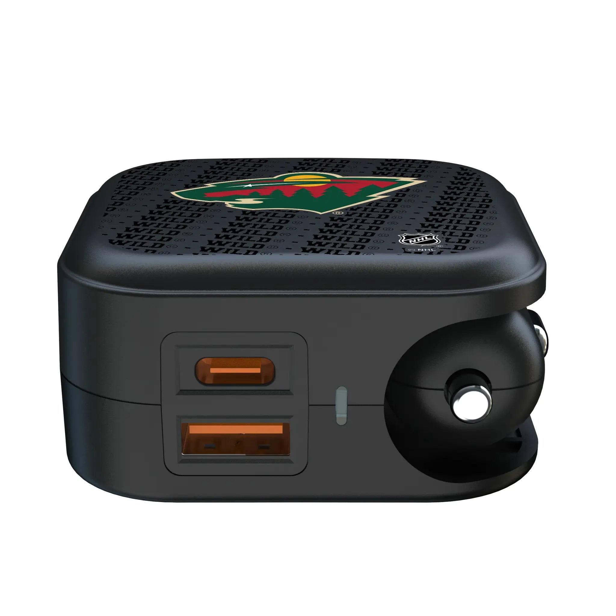 Minnesota Wild Text Backdrop 2 in 1 USB A/C Charger