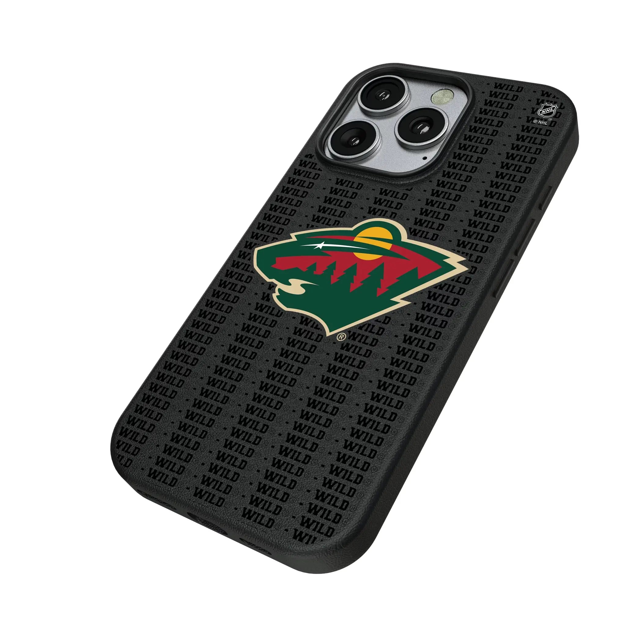 Minnesota Wild Text Backdrop MagSafe Compatible Phone Case for Apple iPhone