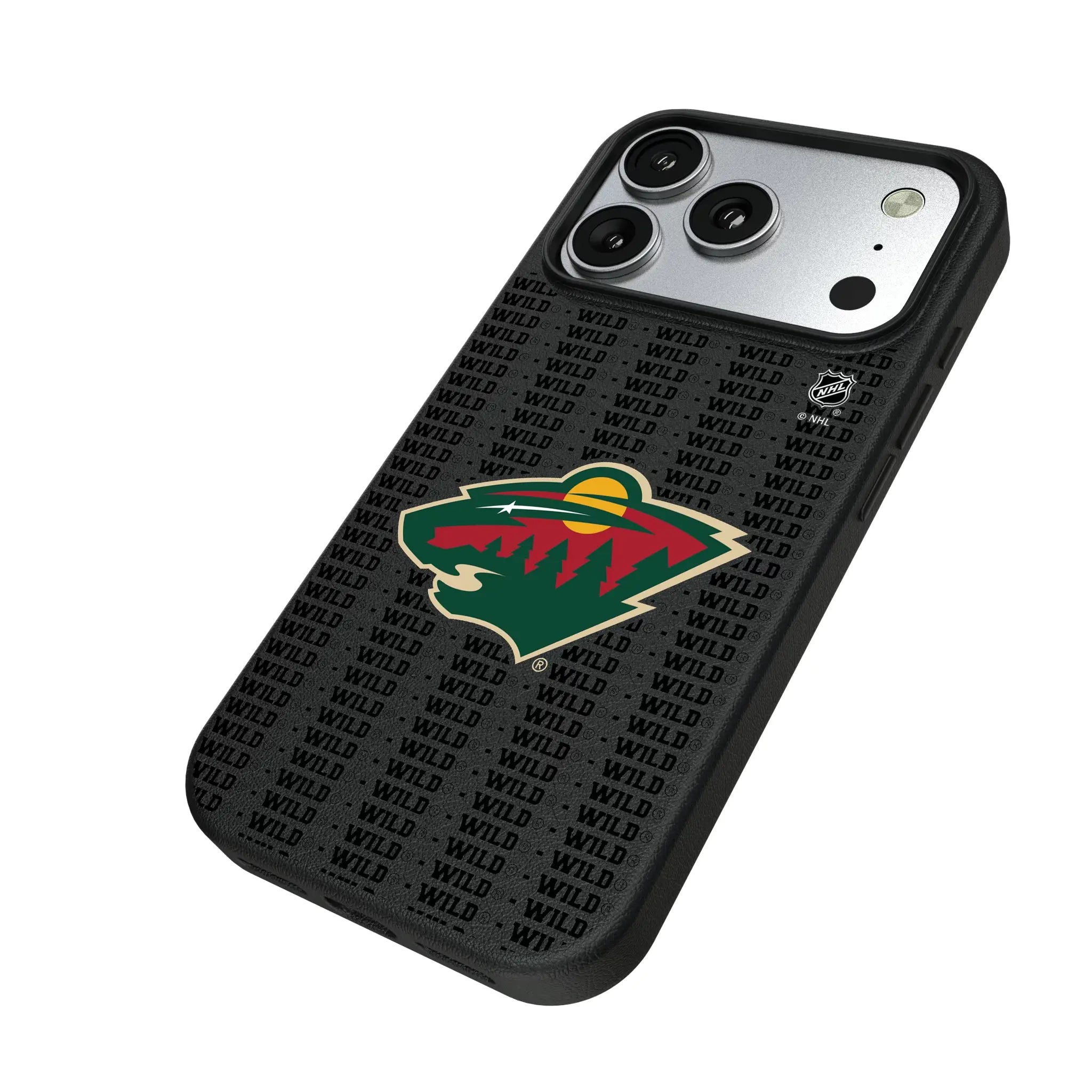 Minnesota Wild Text Backdrop MagSafe Compatible Phone Case for Apple iPhone