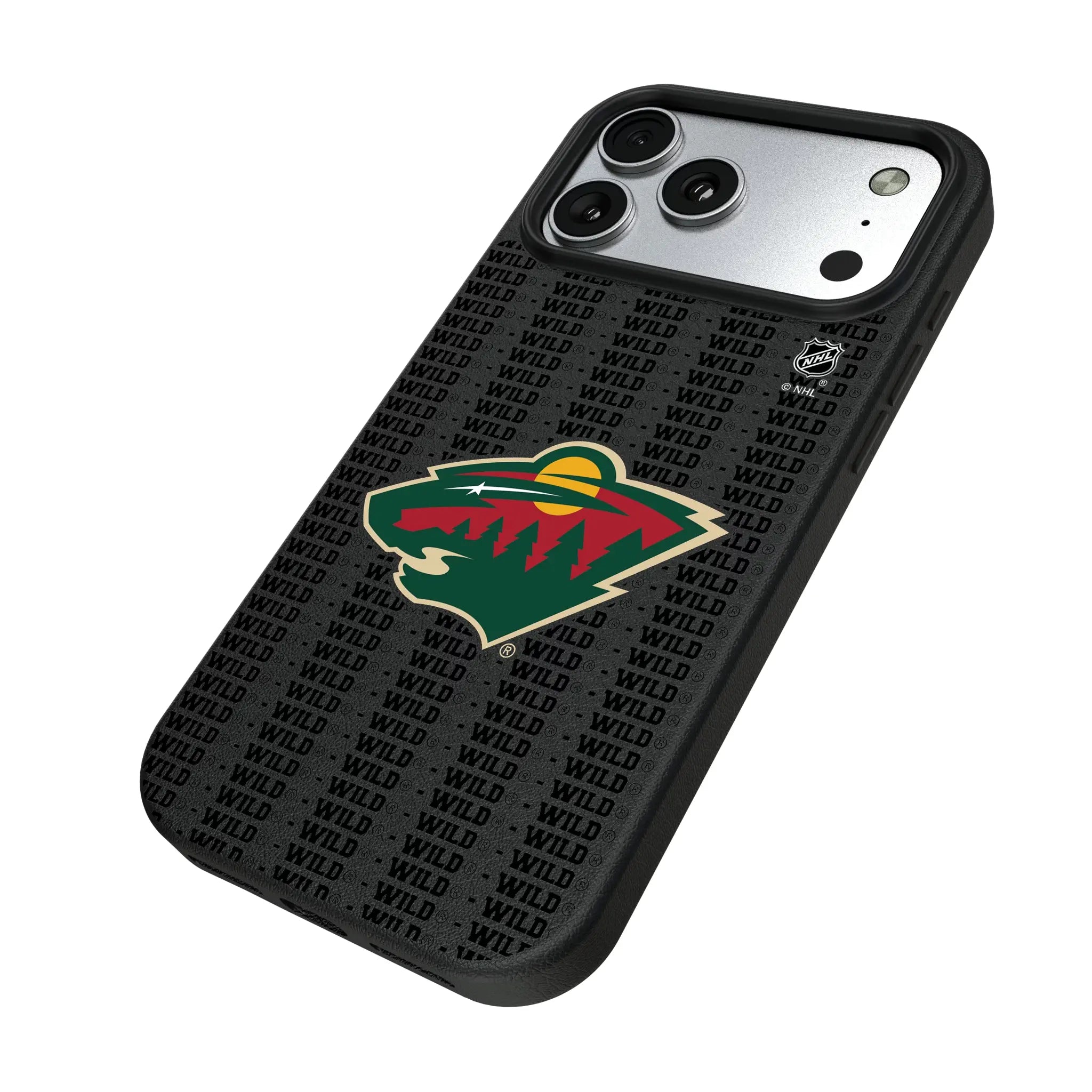 Minnesota Wild Text Backdrop MagSafe Compatible Phone Case for Apple iPhone