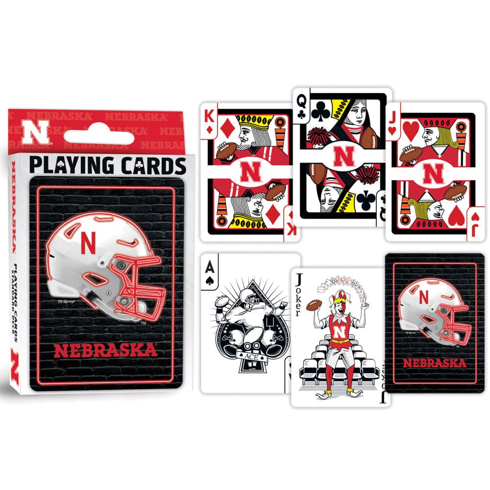 Nebraska Cornhuskers Neon Playing Cards - 54 Card Deck