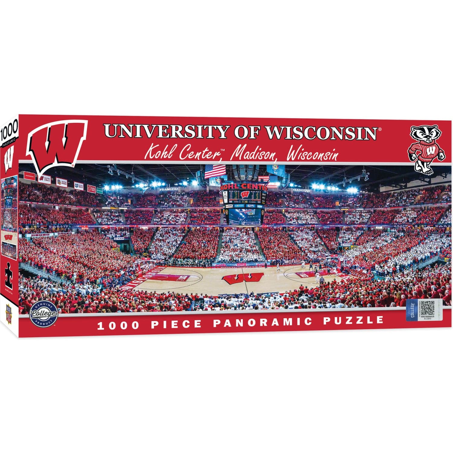 Wisconsin Badgers Basketball 1000 Piece Panoramic Jigsaw Puzzle - Sports Gifts, Sports Memorabilia, Sports Collectibles, Fan Shop
