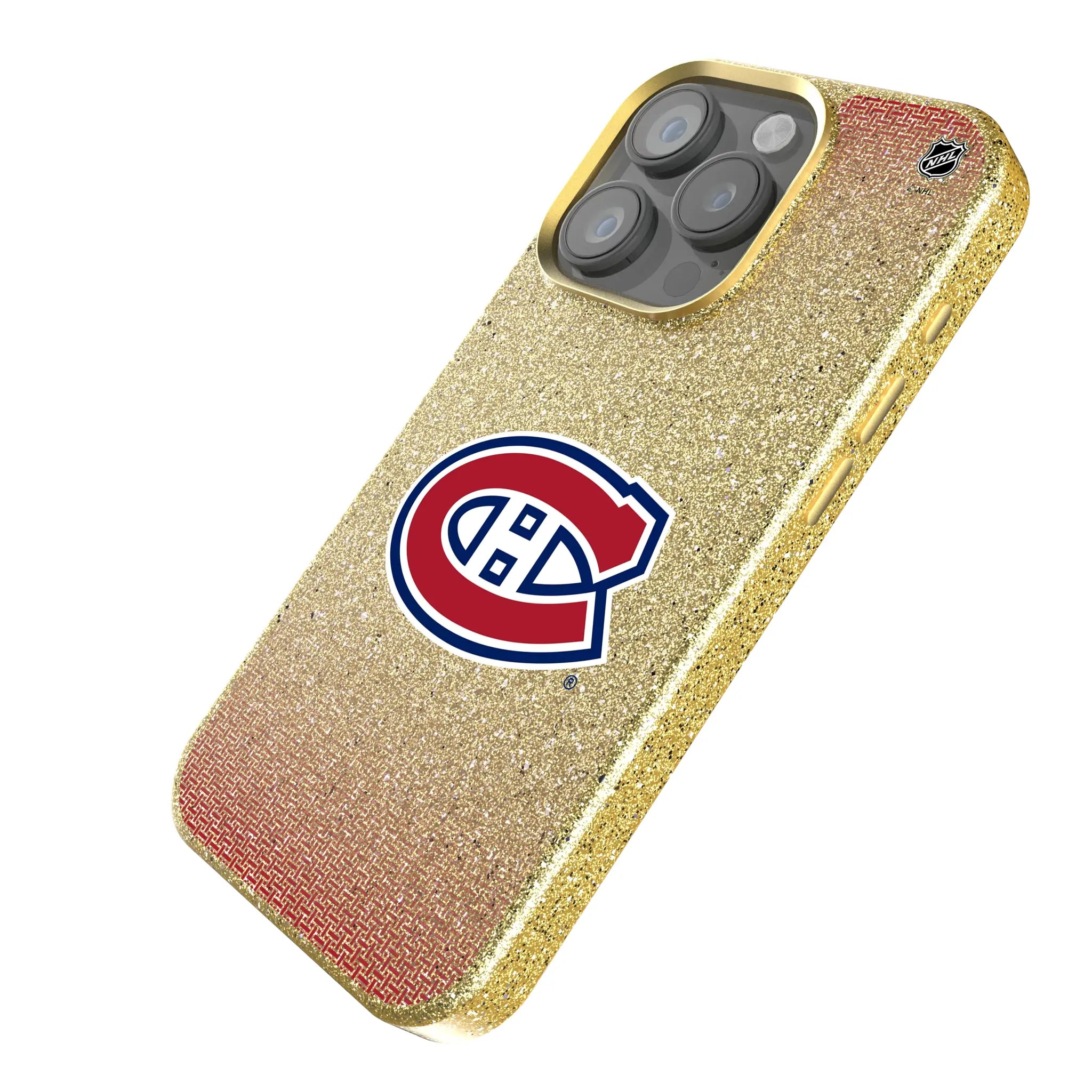 Montreal Canadiens Linen Bling Phone Case for Apple iPhone