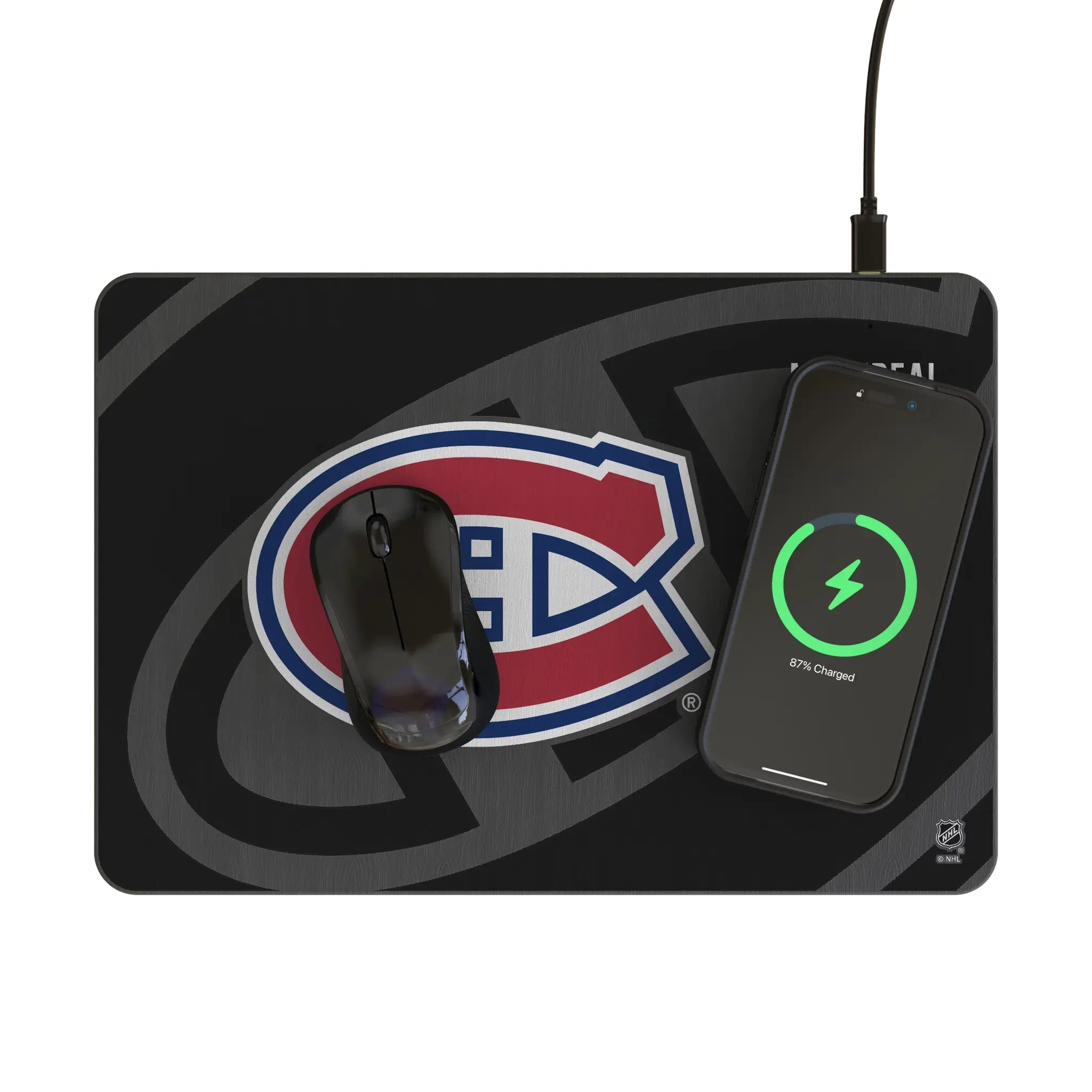 Montreal Canadiens Monocolor Tilt 15-Watt Wireless Charger and Mouse Pad