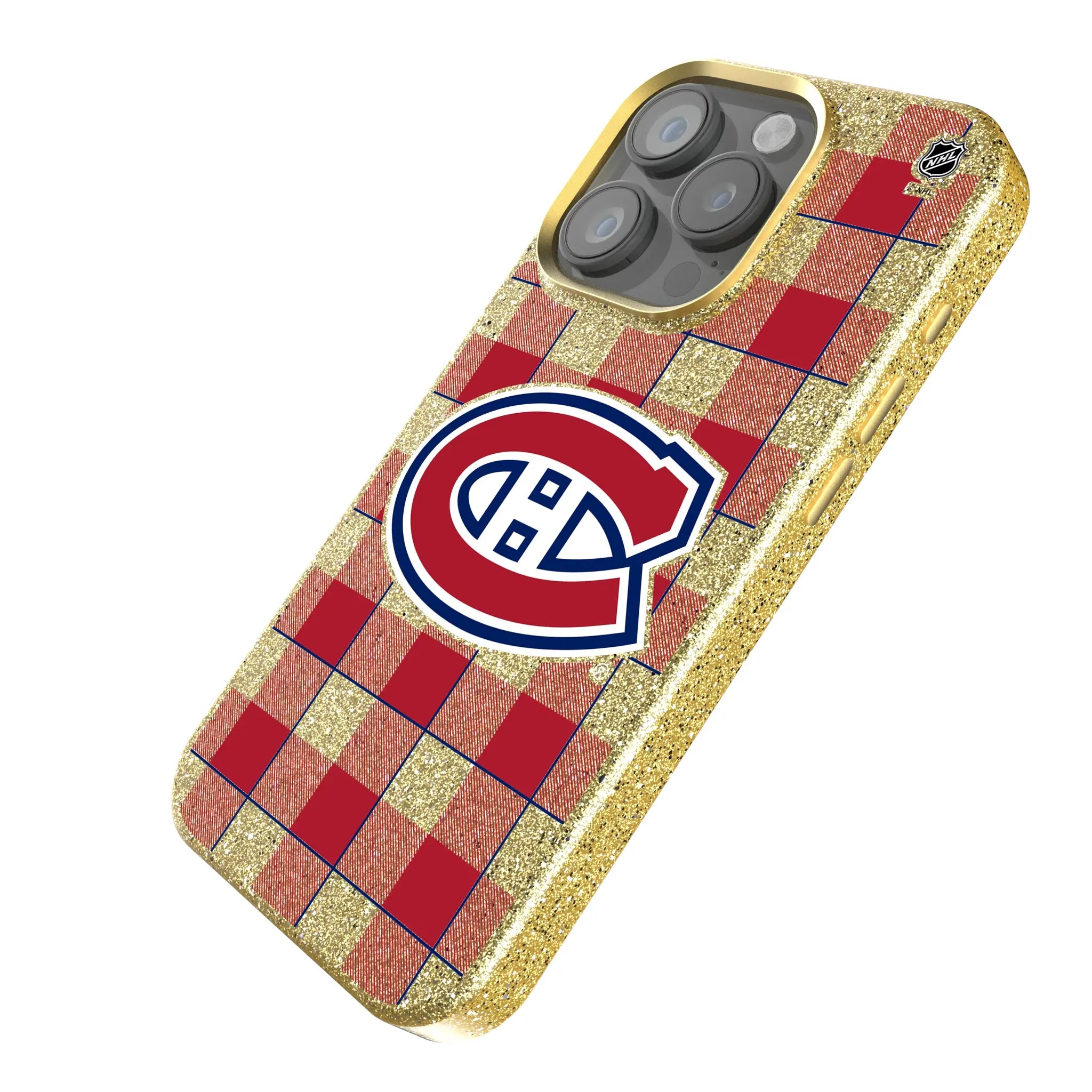 Montreal Canadiens Plaid Bling Phone Case