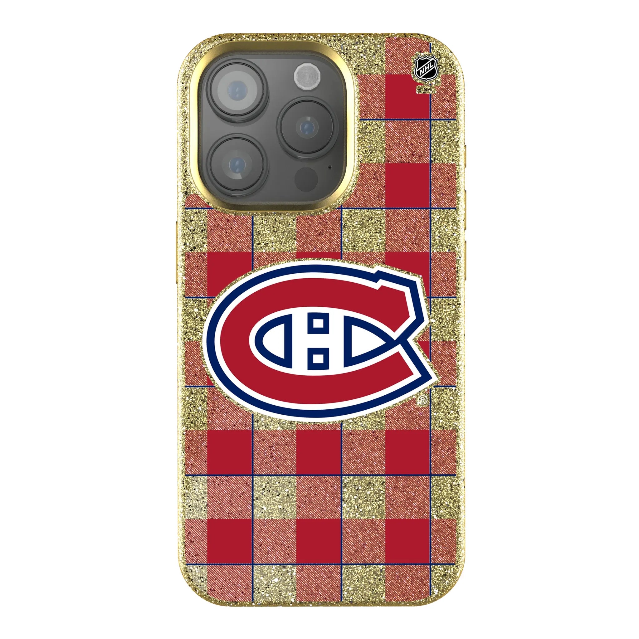 Montreal Canadiens Plaid Bling Phone Case