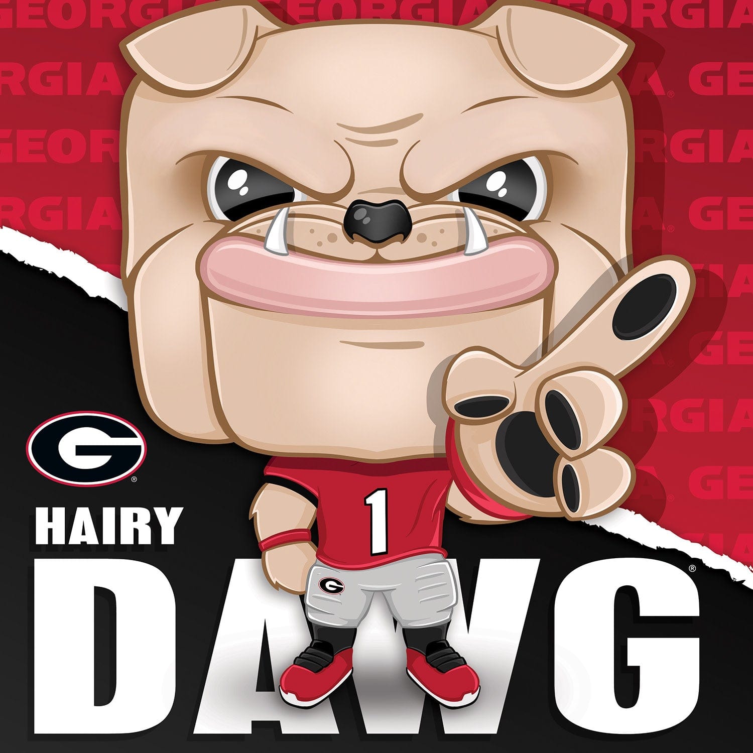 Hairy Dawg - Georgia Bulldogs 100 Piece Jigsaw Puzzle - Sports Gifts, Sports Memorabilia, Sports Collectibles, Fan Shop