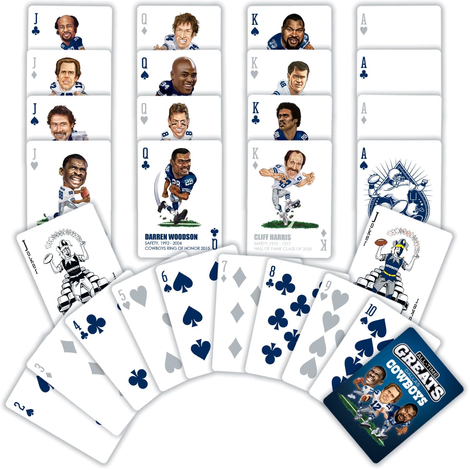 Dallas Cowboys All-Time Greats Playing Cards - 54 Card Deck - Sports Gifts, Sports Memorabilia, Sports Collectibles, Fan Shop