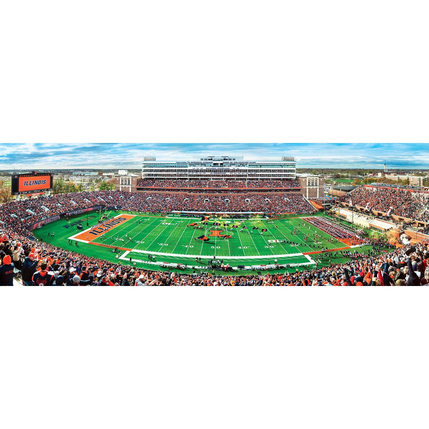 Illinois Fighting Illini 1000 Piece Panoramic Jigsaw Puzzle - Sports Gifts, Sports Memorabilia, Sports Collectibles, Fan Shop