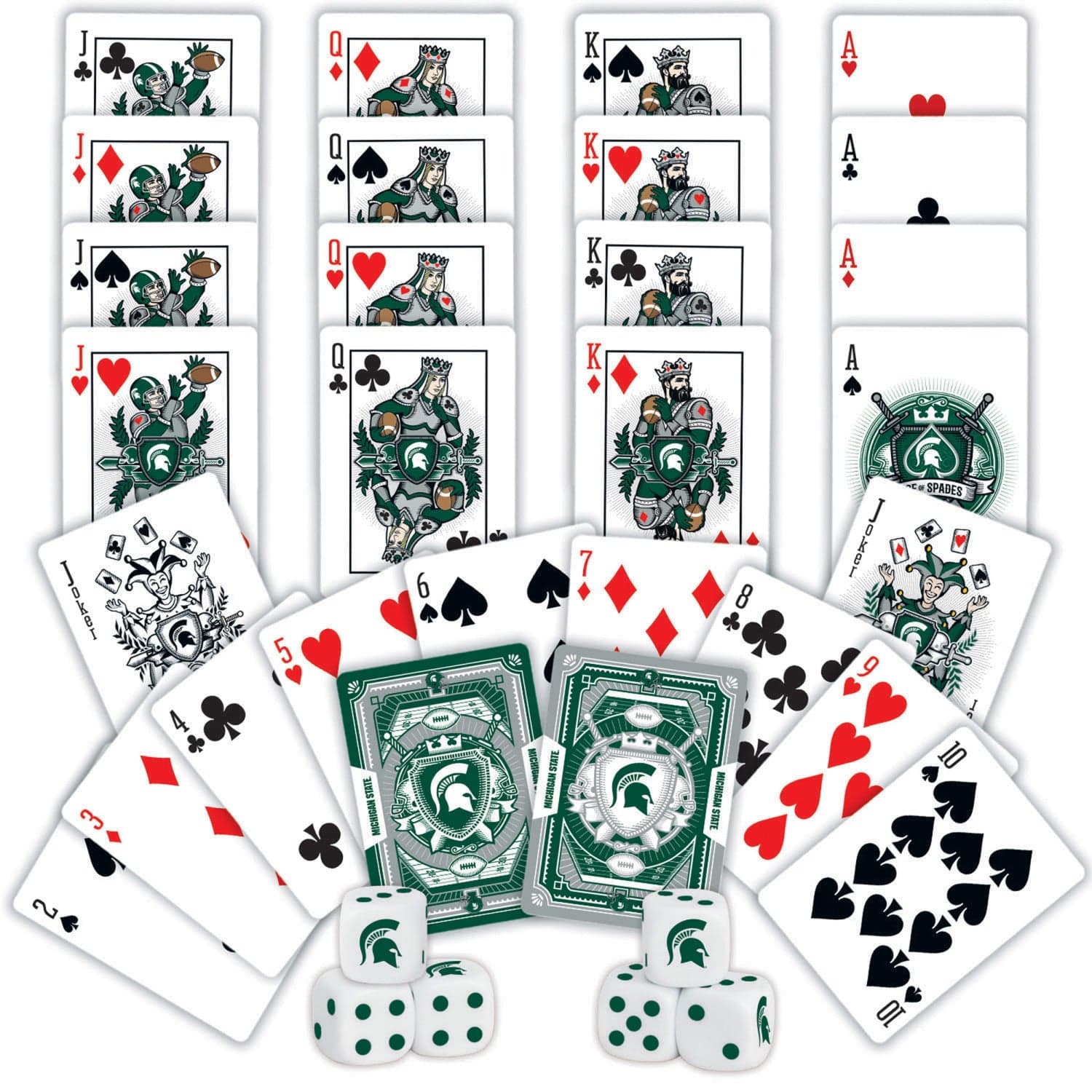 Michigan State Spartans 2-Pack Playing Cards and Dice Set