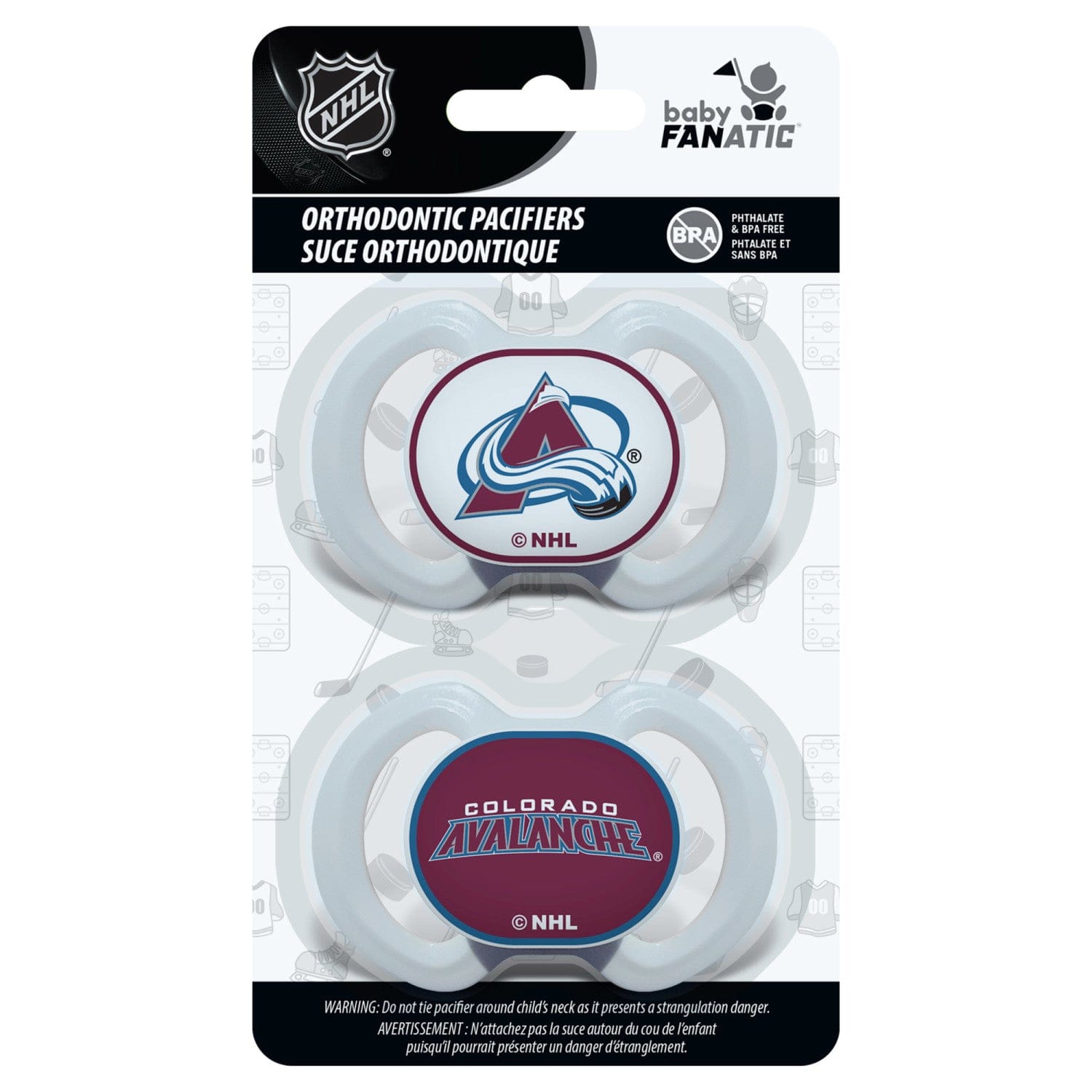 Colorado Avalanche Pacifier 2-Pack - Sports Gifts, Sports Memorabilia, Sports Collectibles, Fan Shop