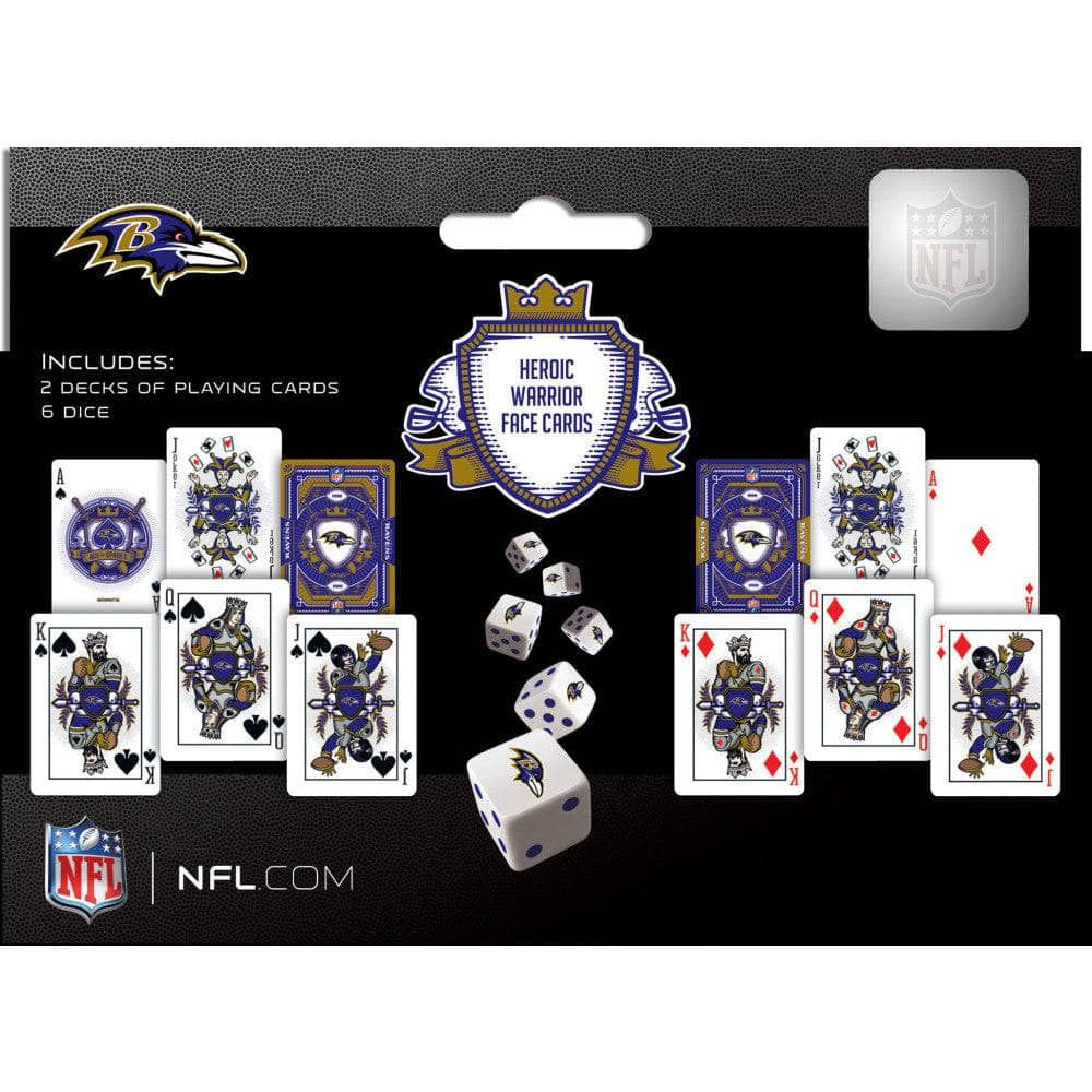 Baltimore Ravens 2-Pack Playing Cards and Dice Set