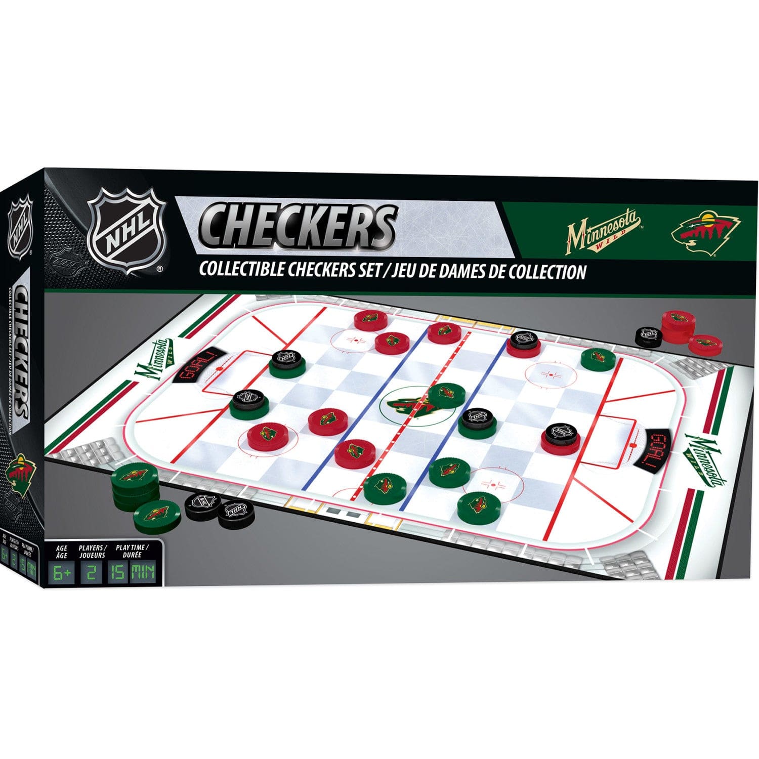 Minnesota Wild Checkers Game Set - Sports Gifts, Sports Memorabilia, Sports Collectibles, Fan Shop