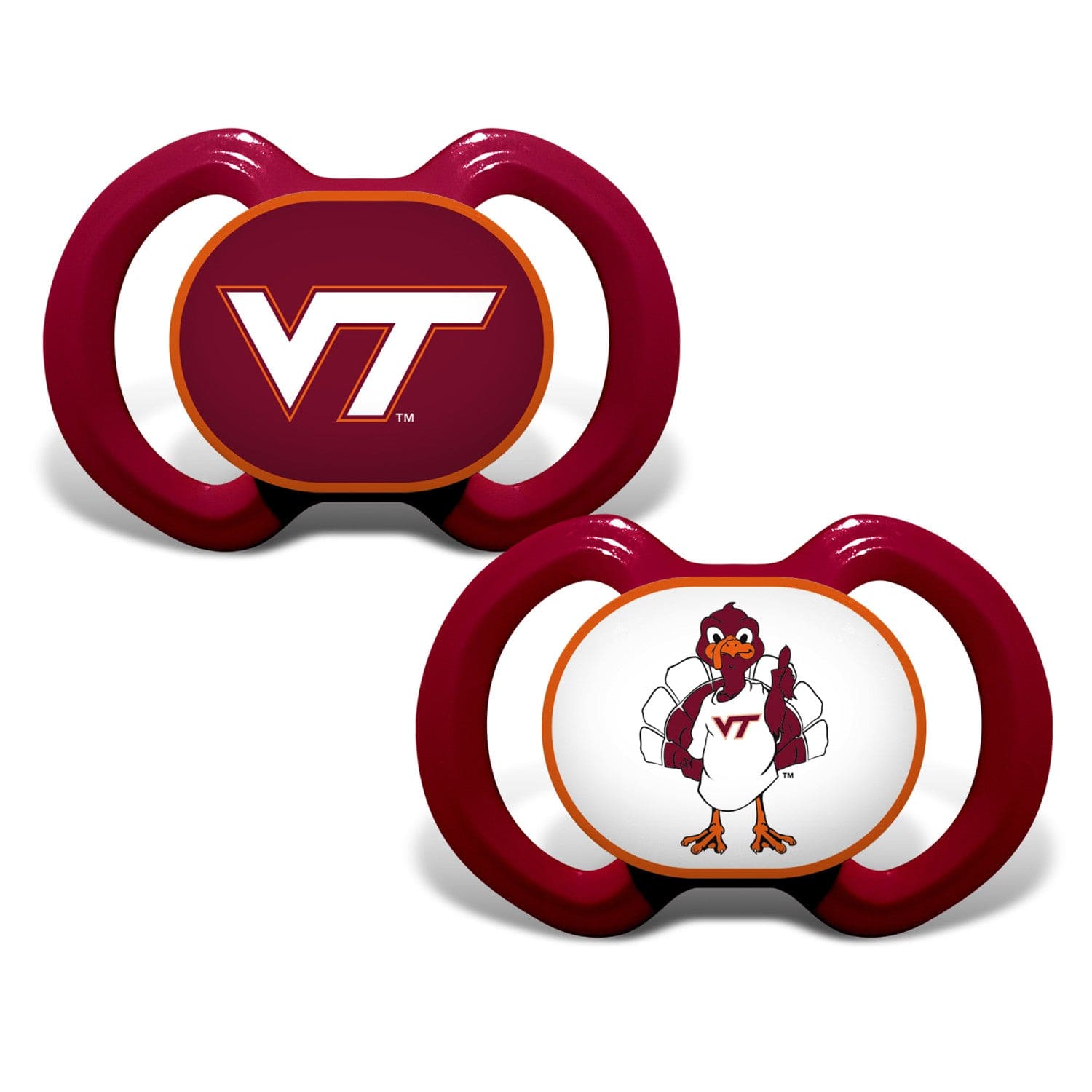 Virginia Tech Hokies Pacifier 2-Pack - Infant Soothing Set - Sports Gifts, Sports Memorabilia, Sports Collectibles, Fan Shop