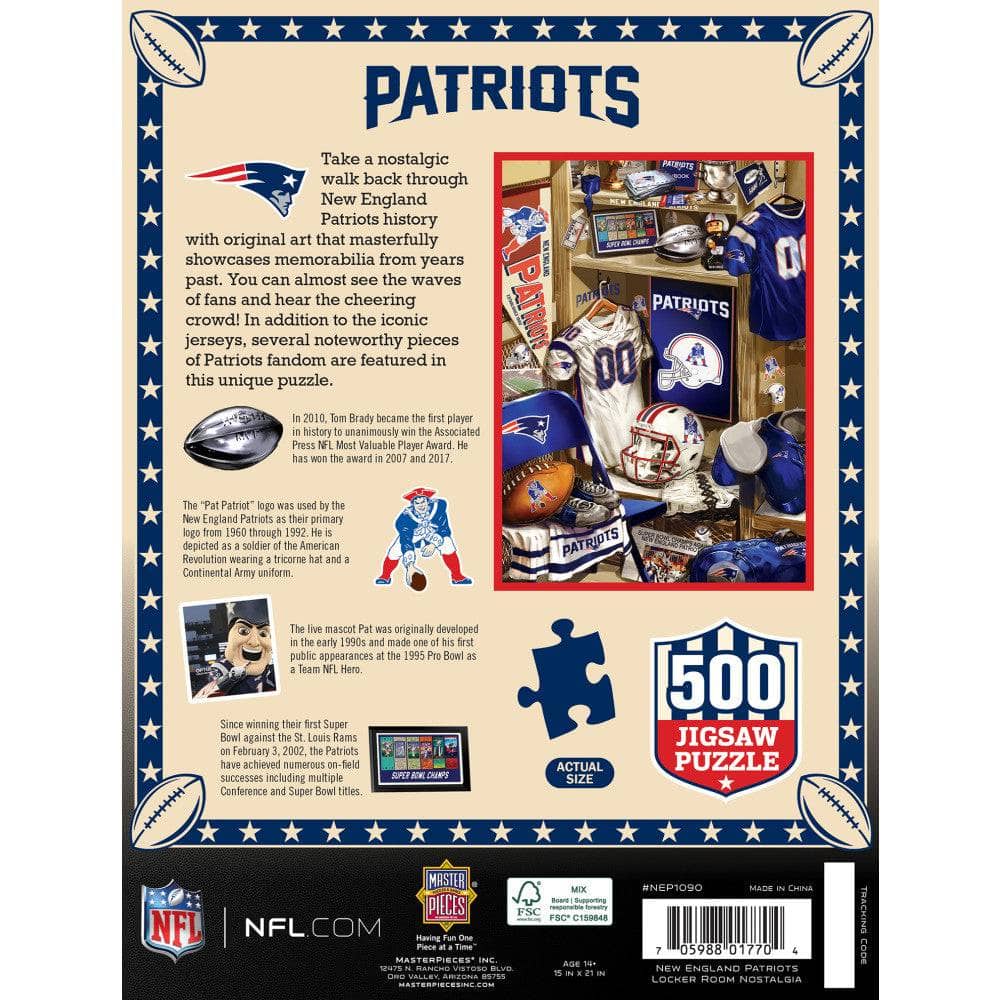 New England Patriots Locker Room 500 Piece Jigsaw Puzzle