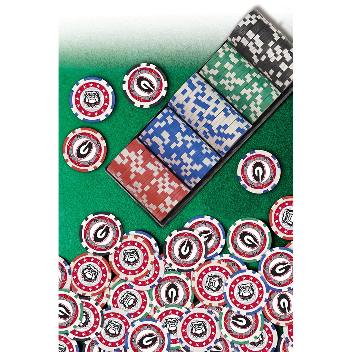 Georgia Bulldogs 100 Piece Poker Chip Set - Sports Gifts, Sports Memorabilia, Sports Collectibles, Fan Shop