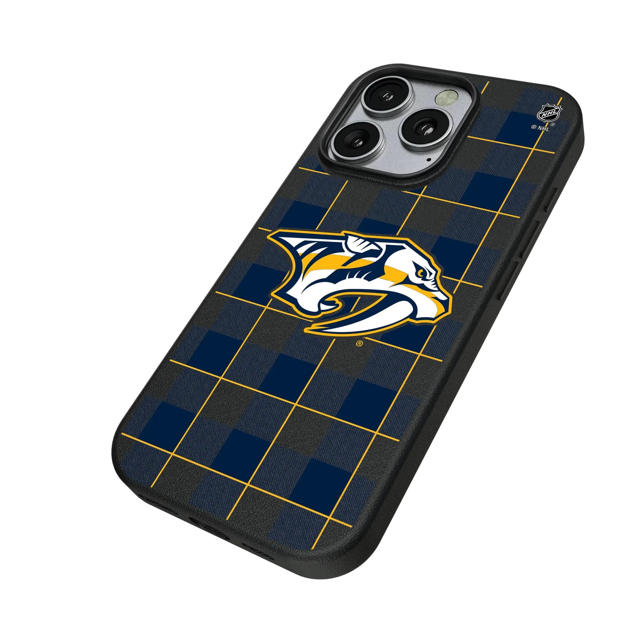 Nashville Predators Plaid MagSafe Compatible Phone Case for Apple iPhone