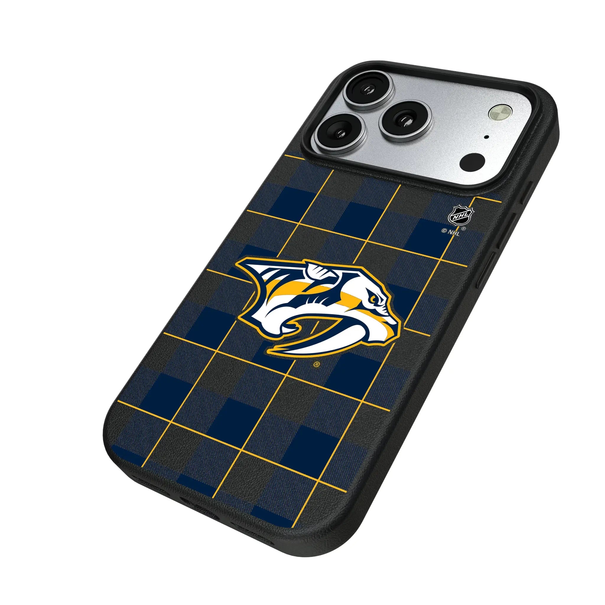 Nashville Predators Plaid MagSafe Compatible Phone Case for Apple iPhone