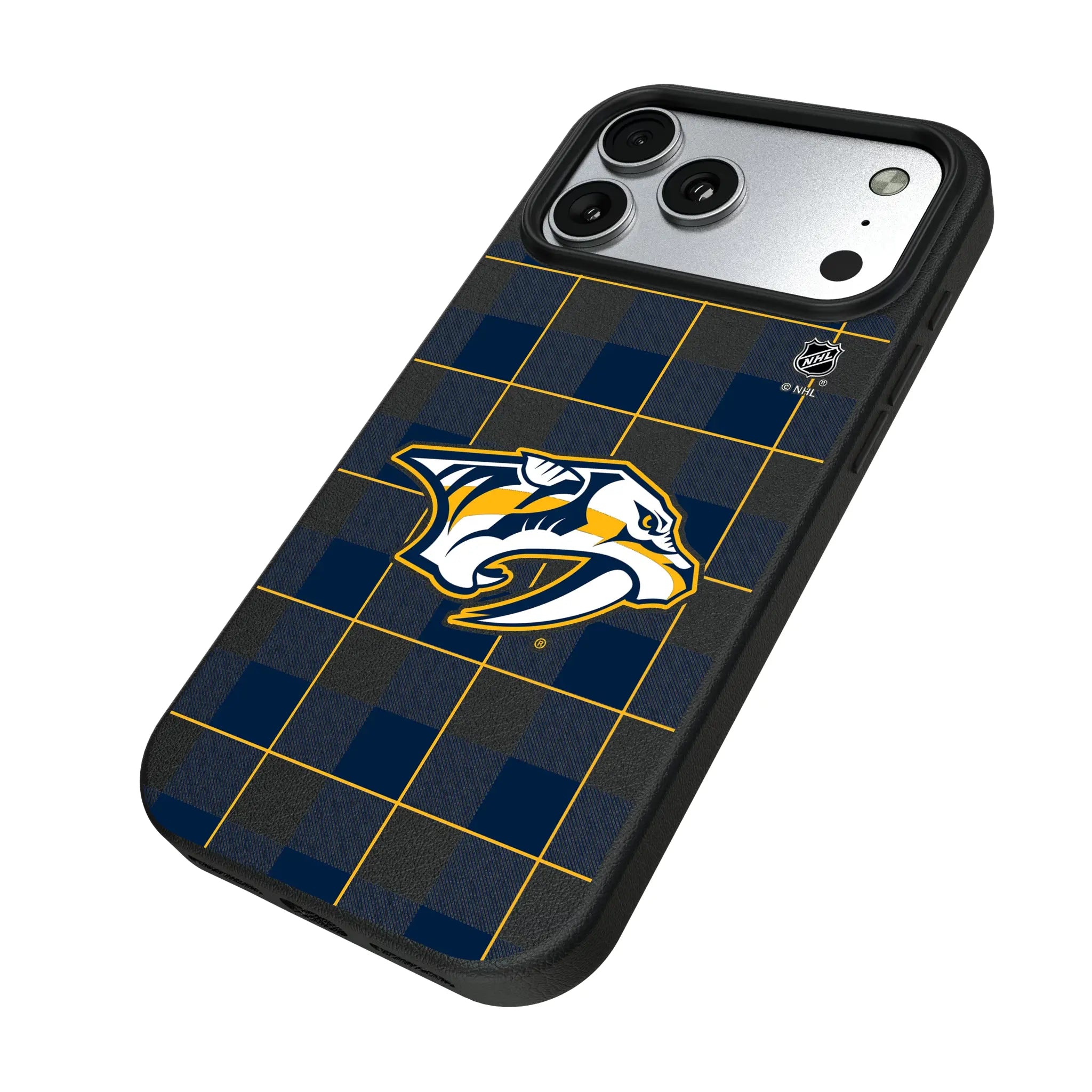 Nashville Predators Plaid MagSafe Compatible Phone Case for Apple iPhone