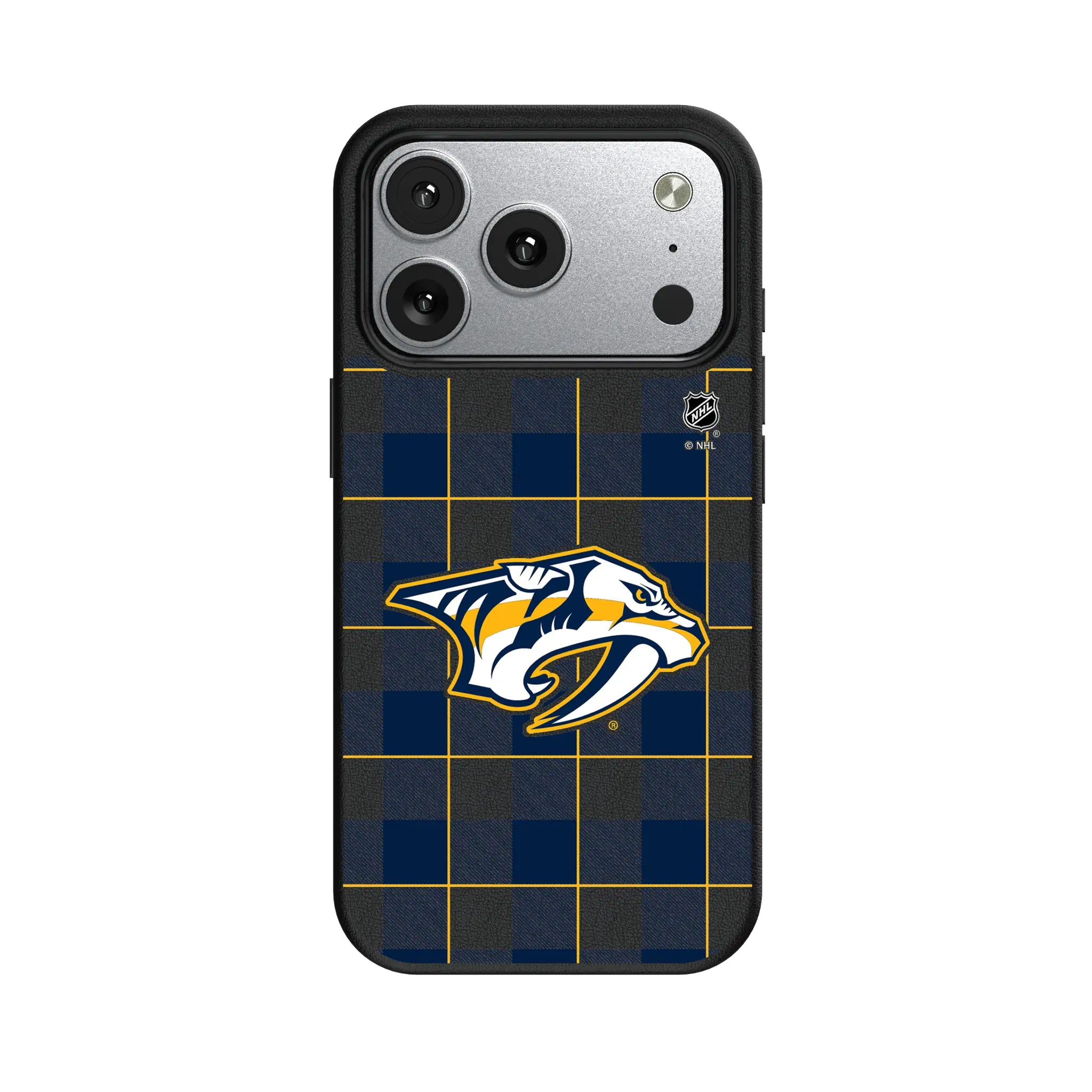 Nashville Predators Plaid MagSafe Compatible Phone Case for Apple iPhone
