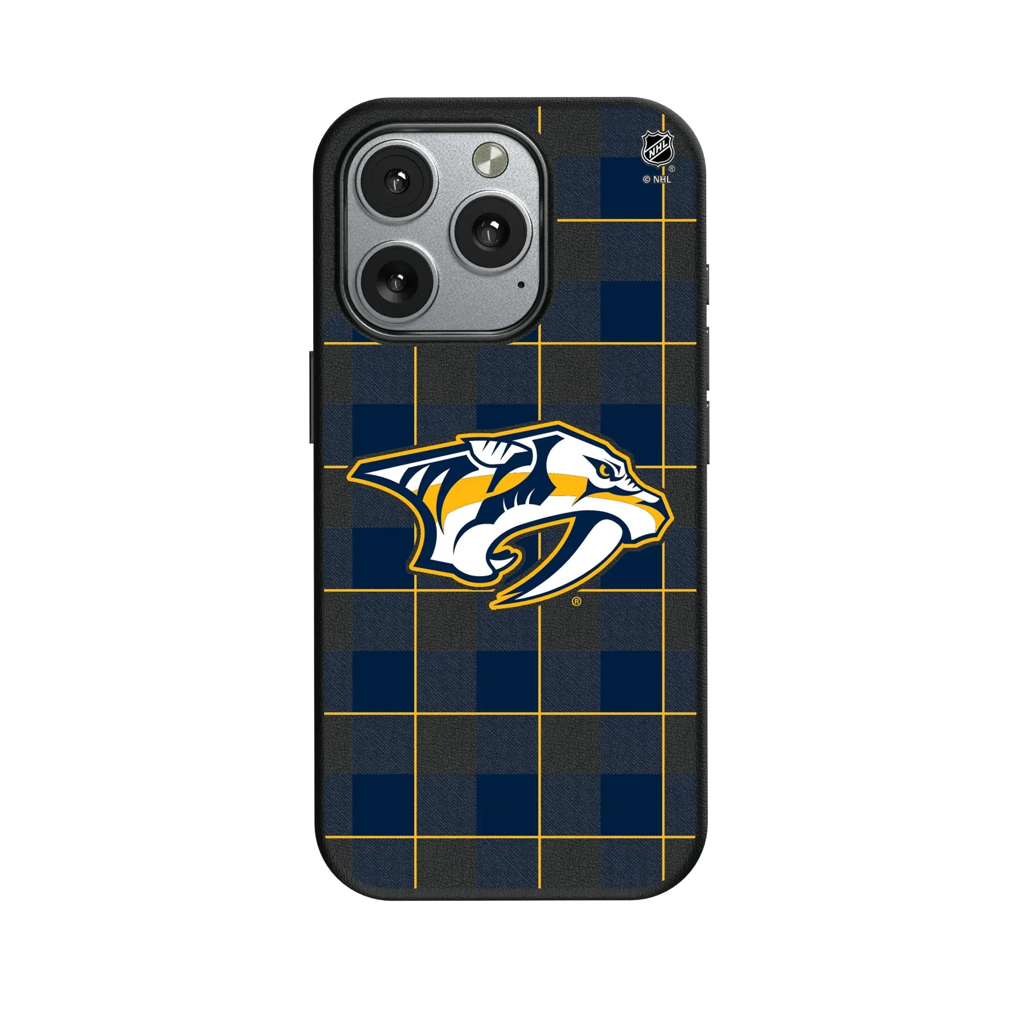 Nashville Predators Plaid MagSafe Compatible Phone Case for Apple iPhone