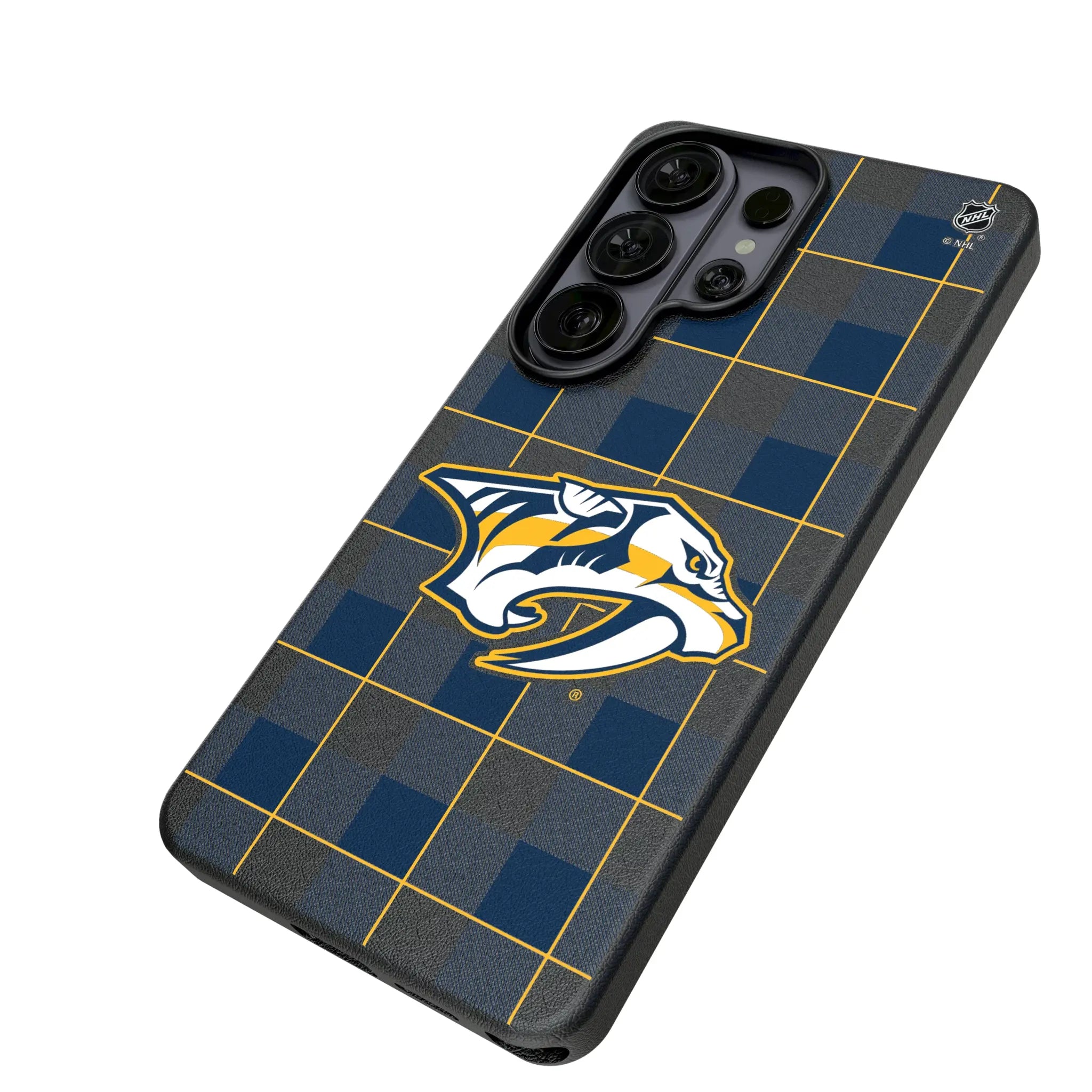 Nashville Predators Plaid MagSafe Compatible Phone Case for Samsung Galaxy