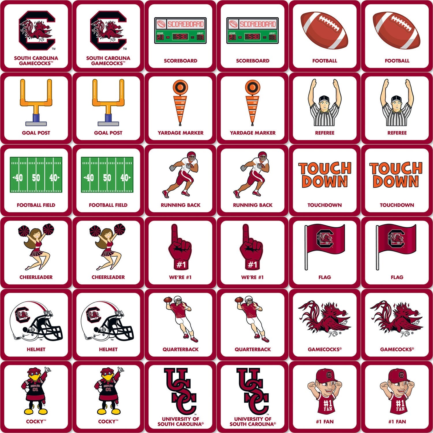 South Carolina Gamecocks Matching Game - 757 Sports Collectibles