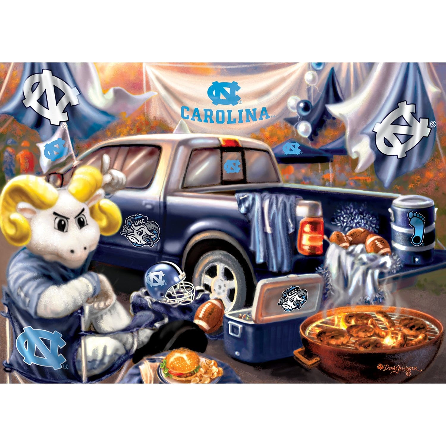 UNC Tar Heels Gameday 1000 Piece Jigsaw Puzzle - Sports Gifts, Sports Memorabilia, Sports Collectibles, Fan Shop