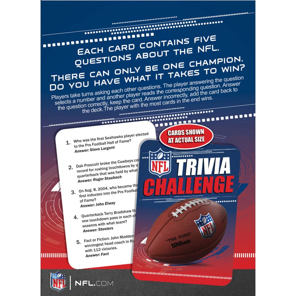 NFL Trivia Challenge: Test Your Knowledge of Football History! - Sports Gifts, Sports Memorabilia, Sports Collectibles, Fan Shop