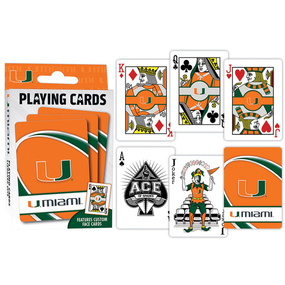Miami Hurricanes Playing Cards - 54 Card Deck - 757 Sports Collectibles
