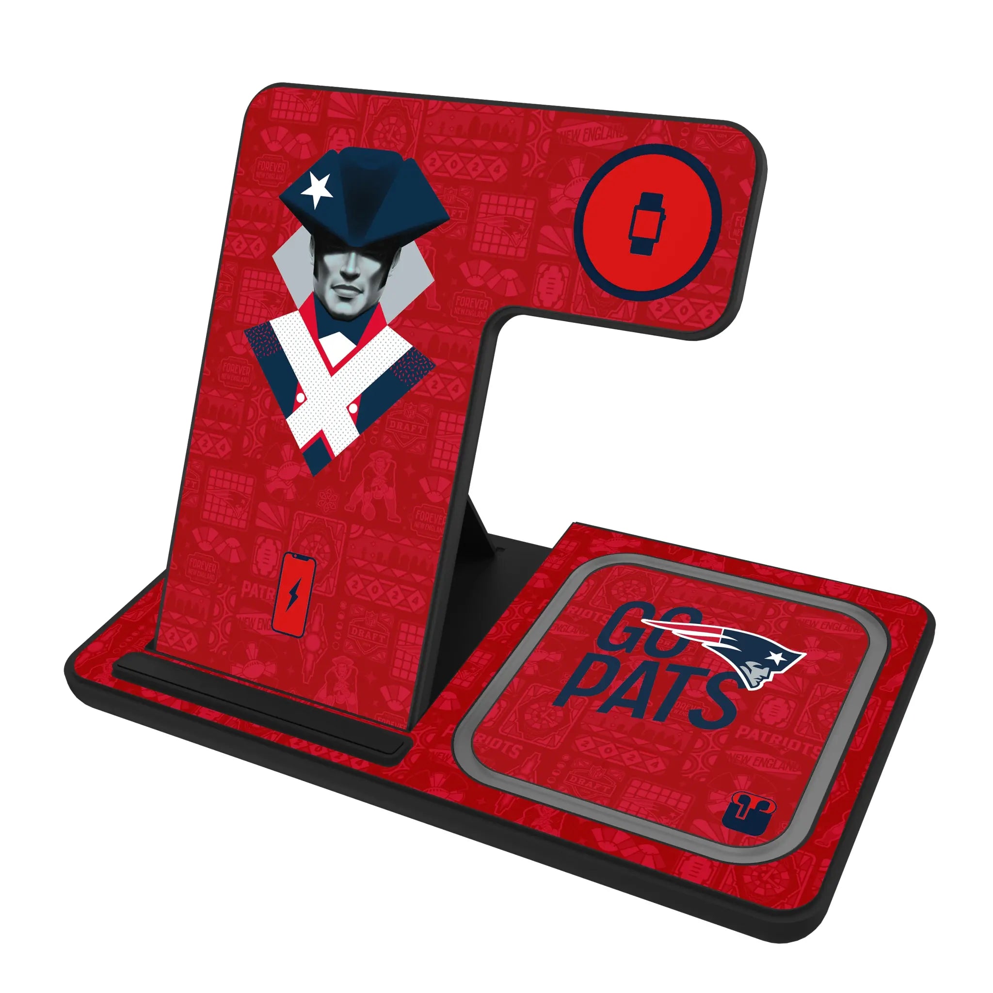 New England Patriots 2024 Illustrated Limited Edition 3 in 1 Charging Station