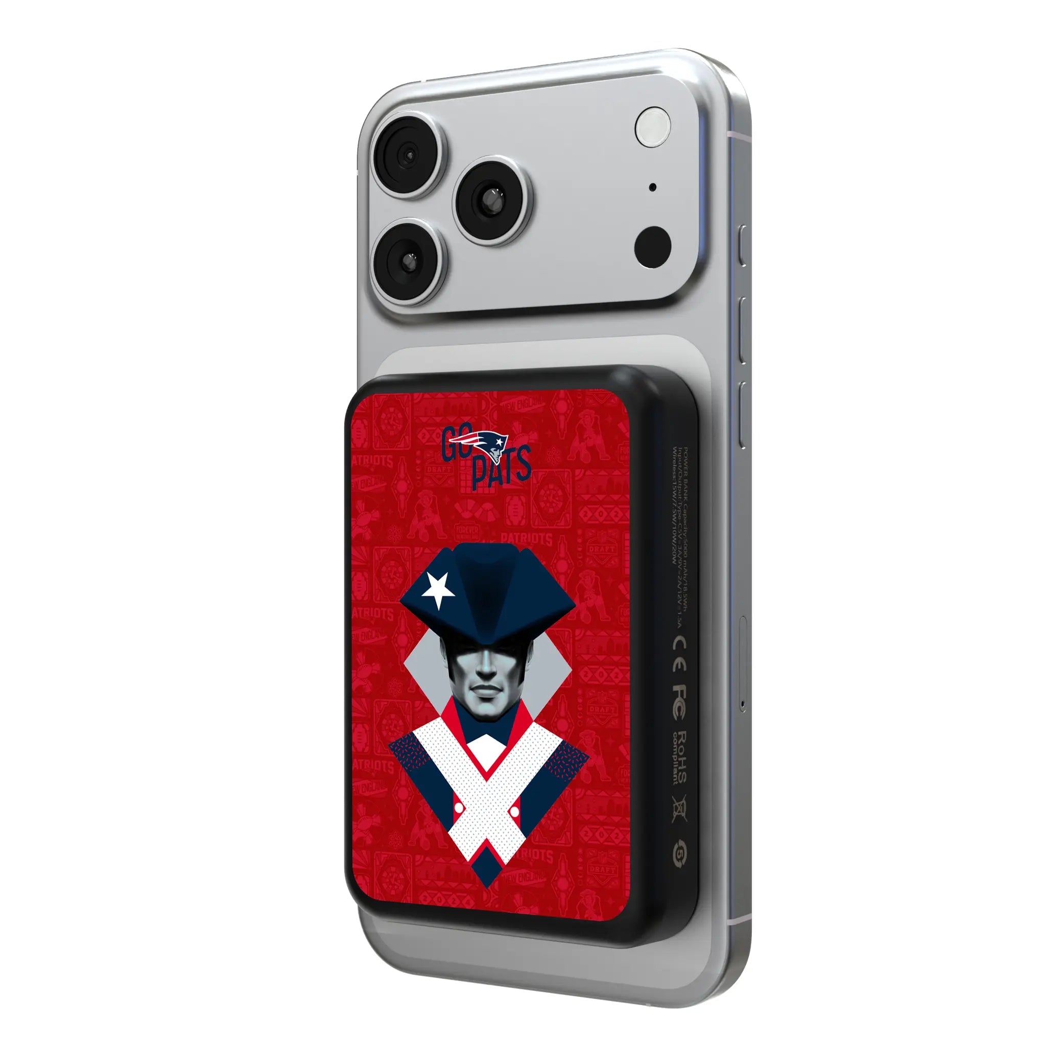 New England Patriots 2024 Illustrated Limited Edition Wireless Mag Power Bank