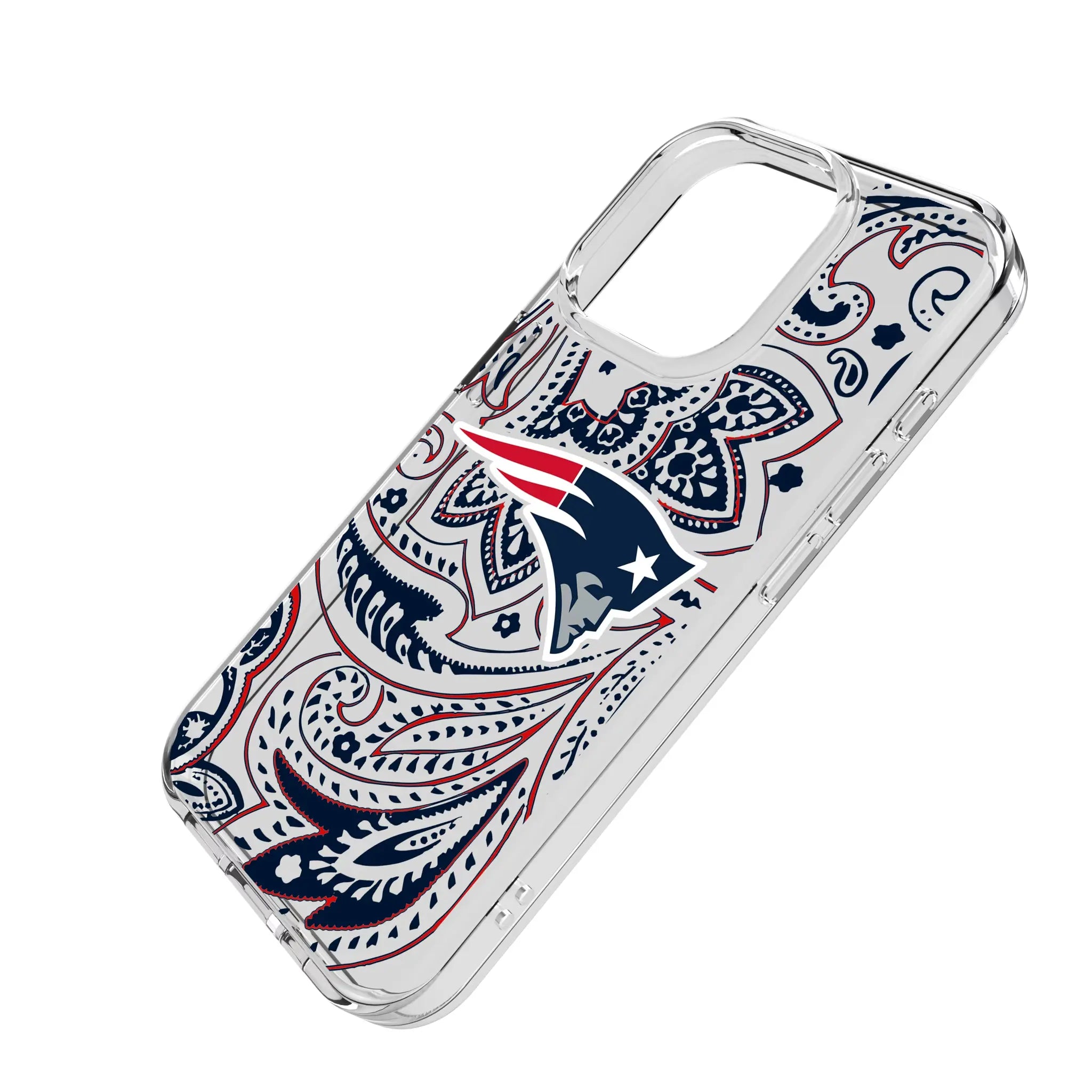 New England Patriots Paisley Clear Phone Case for Apple iPhone