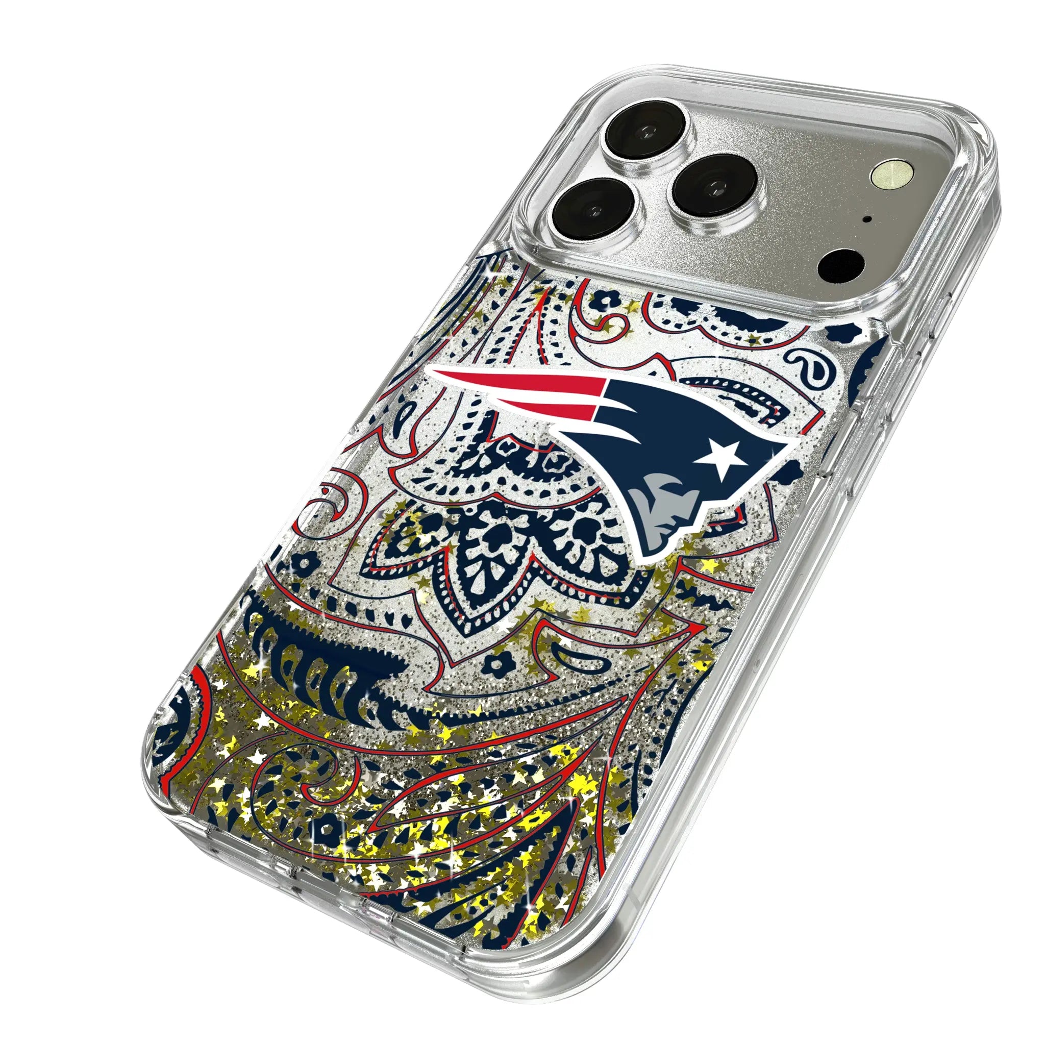 New England Patriots Paisley Glitter Phone Case