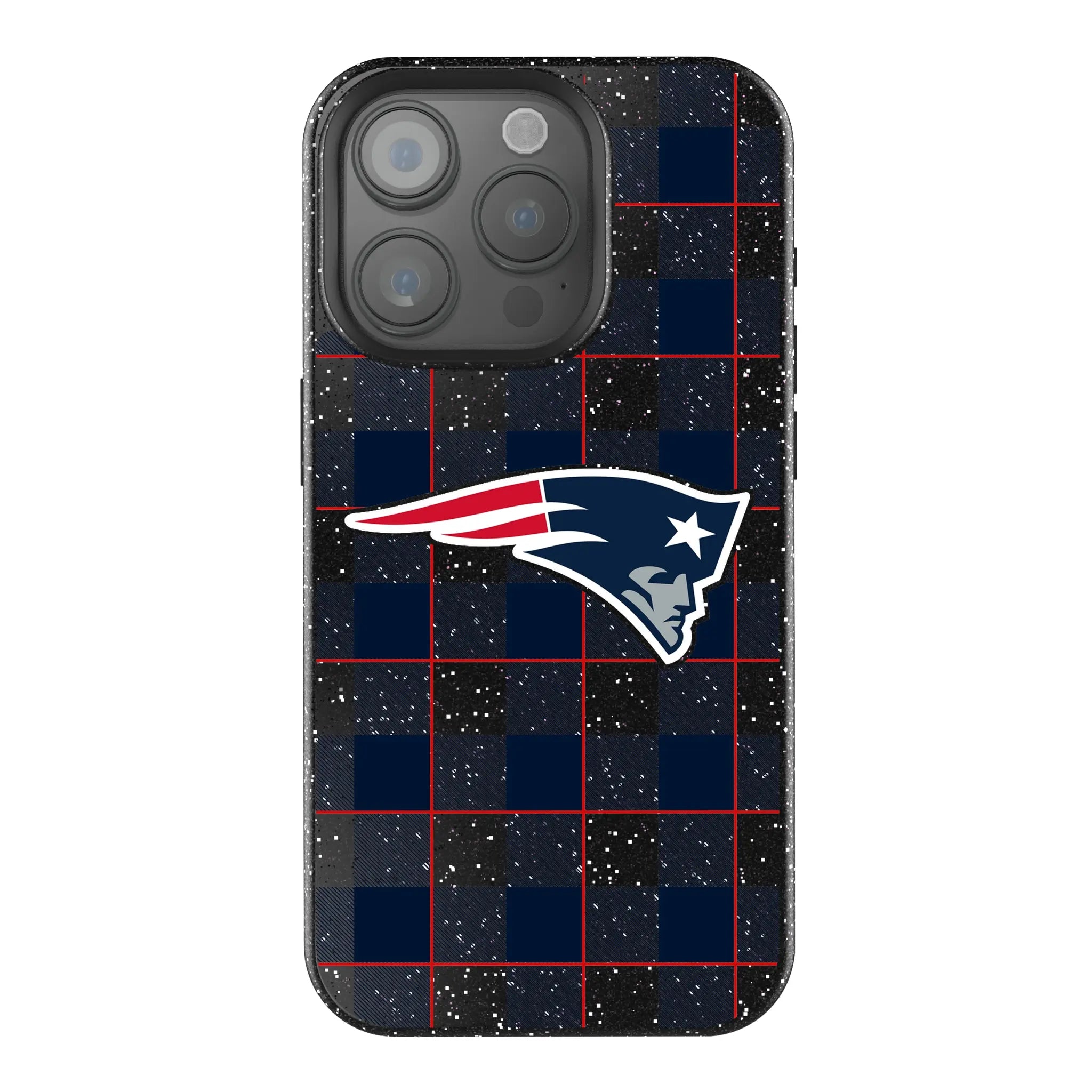 New England Patriots Plaid Bling Phone Case