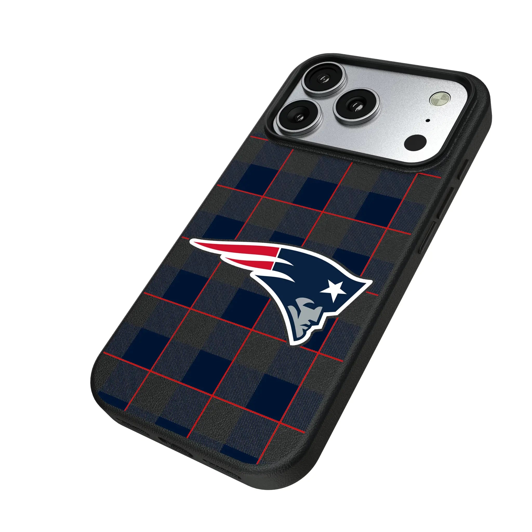 New England Patriots Plaid MagSafe Compatible Phone Case for Apple iPhone