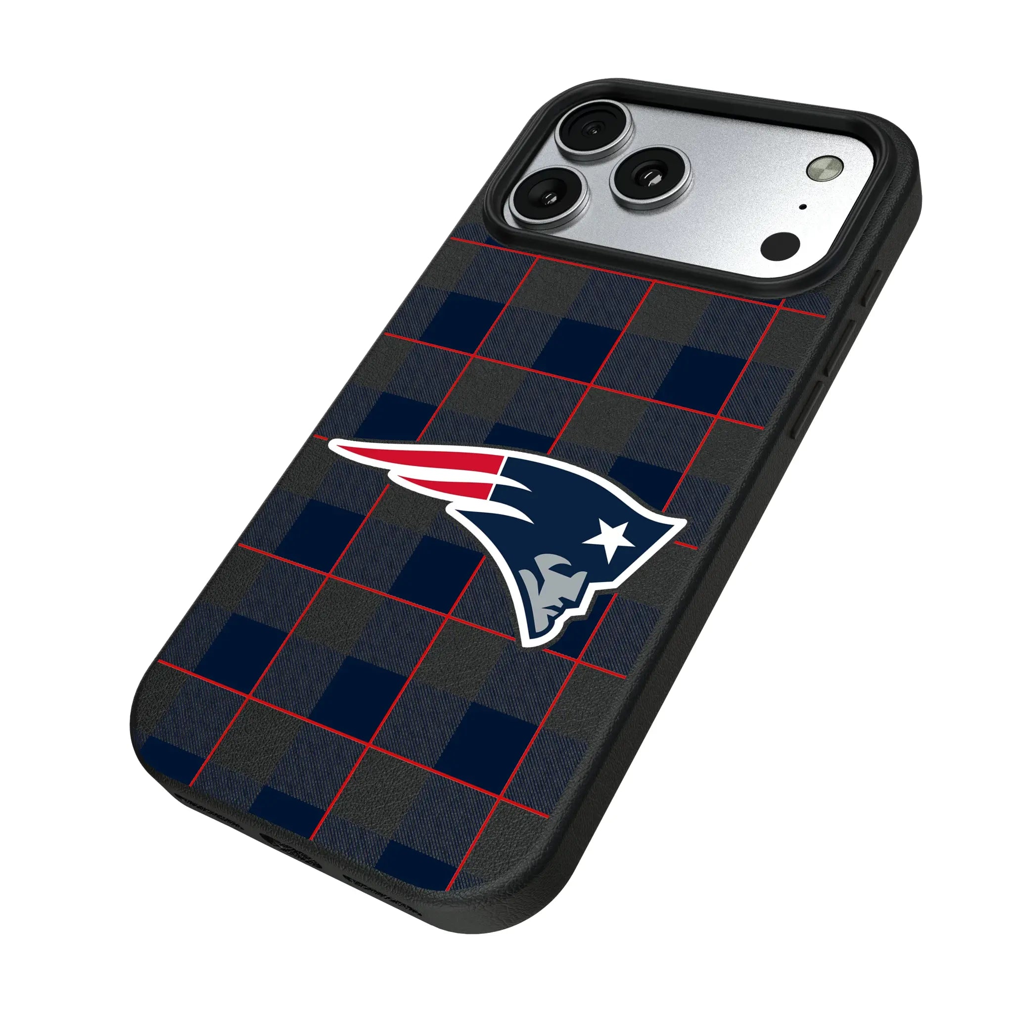 New England Patriots Plaid MagSafe Compatible Phone Case for Apple iPhone
