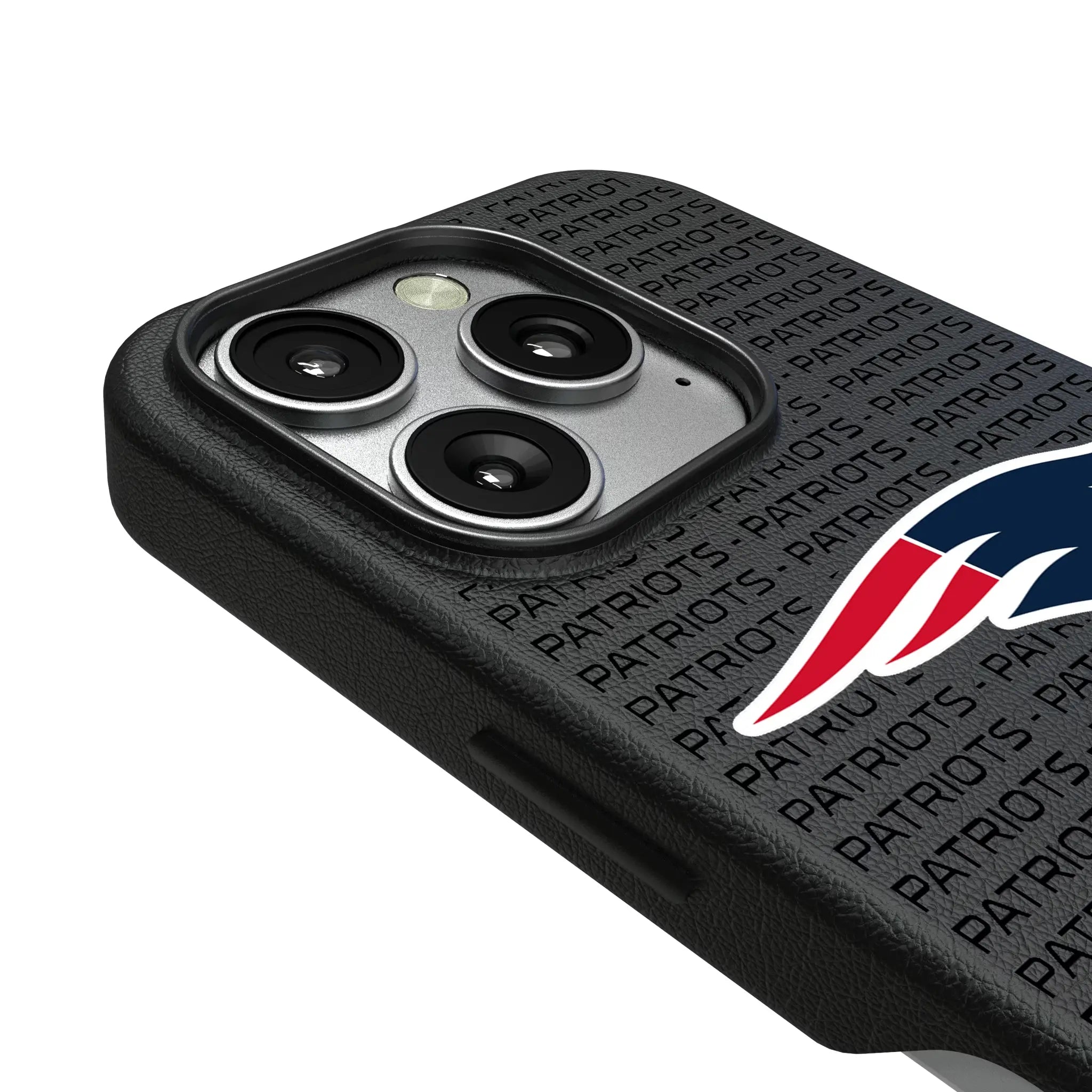 New England Patriots Text Backdrop MagSafe Compatible Phone Case for Apple iPhone
