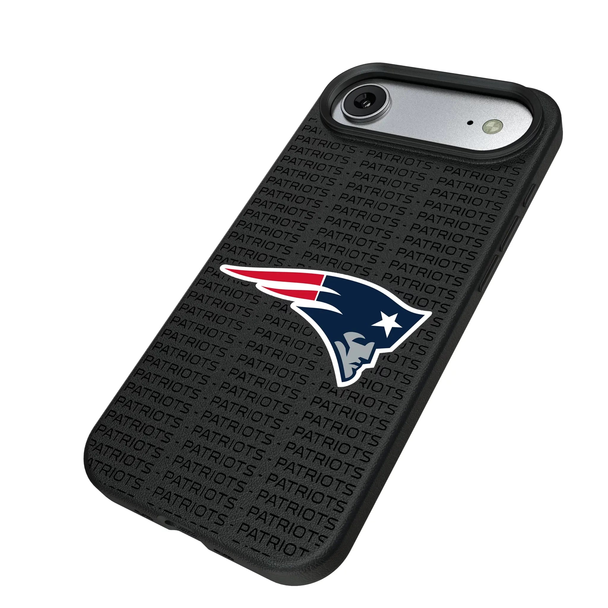 New England Patriots Text Backdrop MagSafe Compatible Phone Case for Apple iPhone