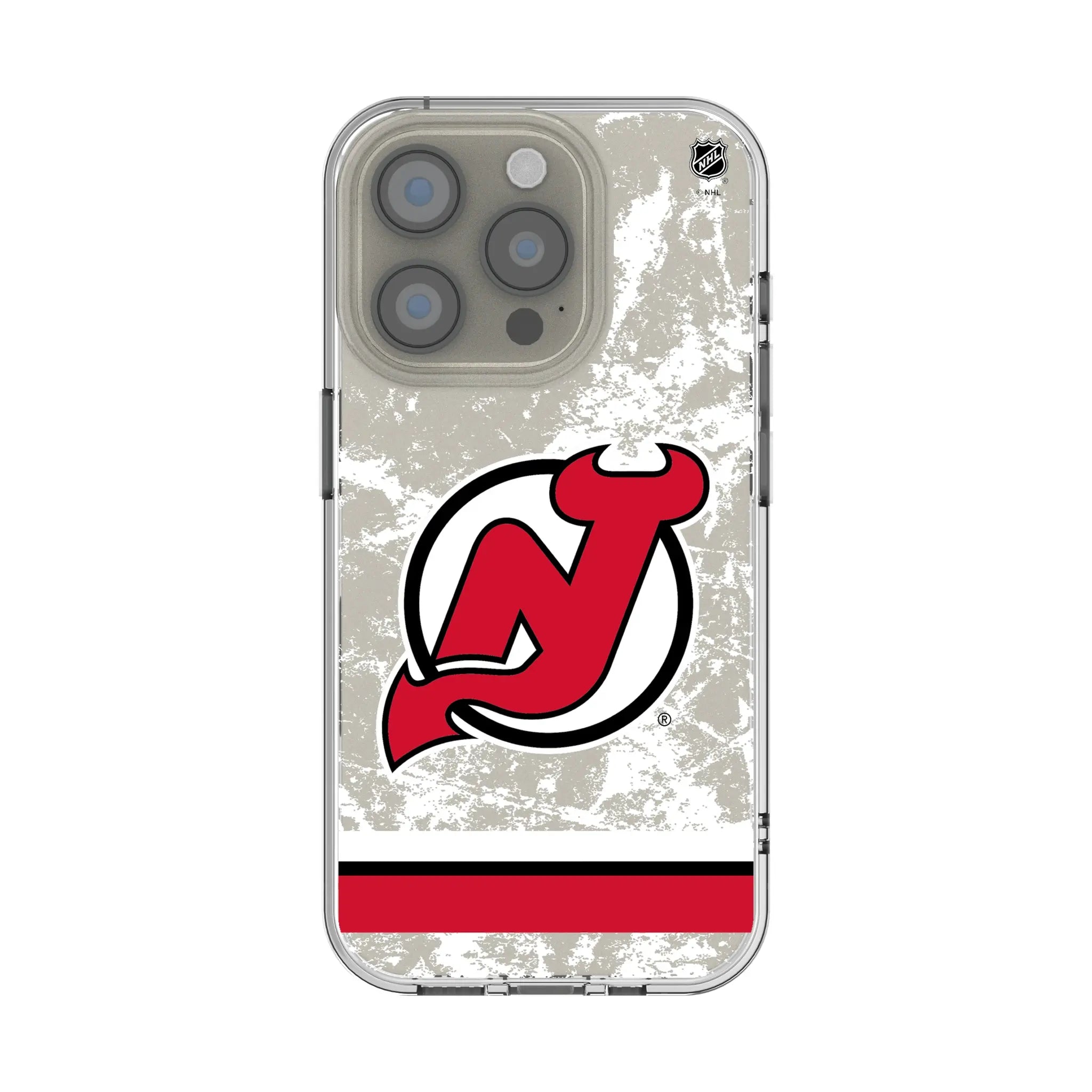 New Jersey Devils Ice Stripe Clear Phone Case for Apple iPhone