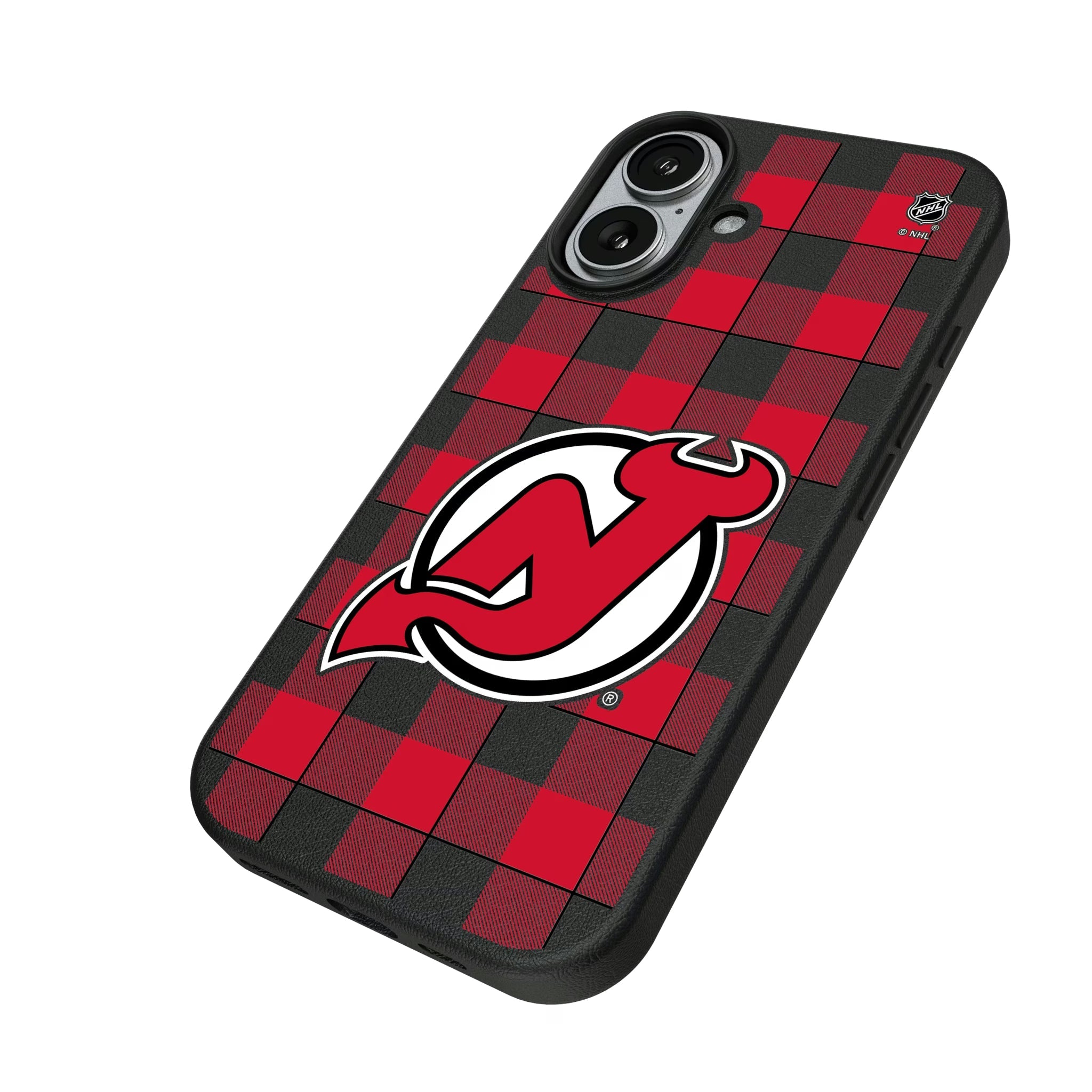New Jersey Devils Plaid MagSafe Compatible Phone Case for Apple iPhone - Sports Gifts, Sports Memorabilia, Sports Collectibles, Fan Shop