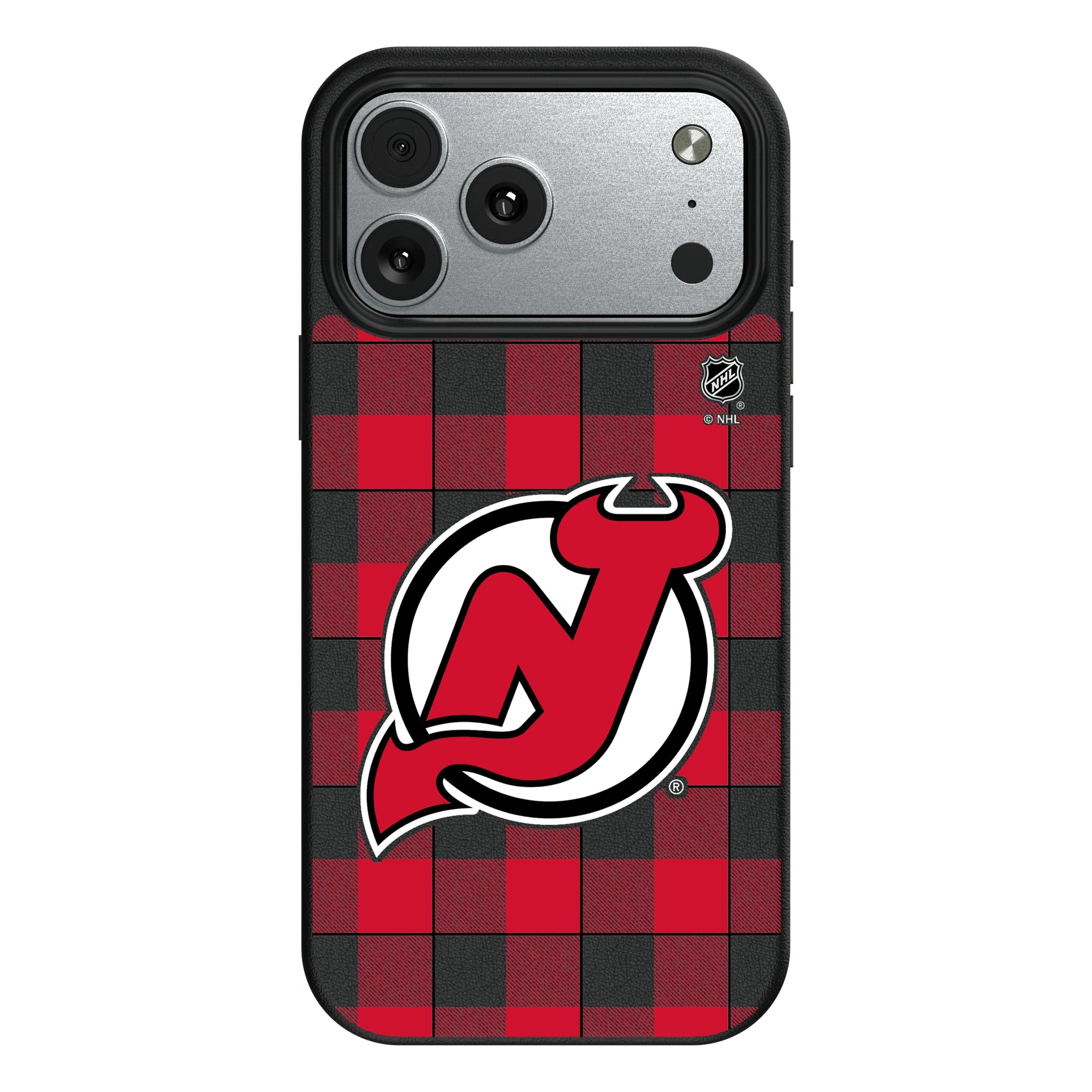 New Jersey Devils Plaid MagSafe Compatible Phone Case for Apple iPhone - Sports Gifts, Sports Memorabilia, Sports Collectibles, Fan Shop