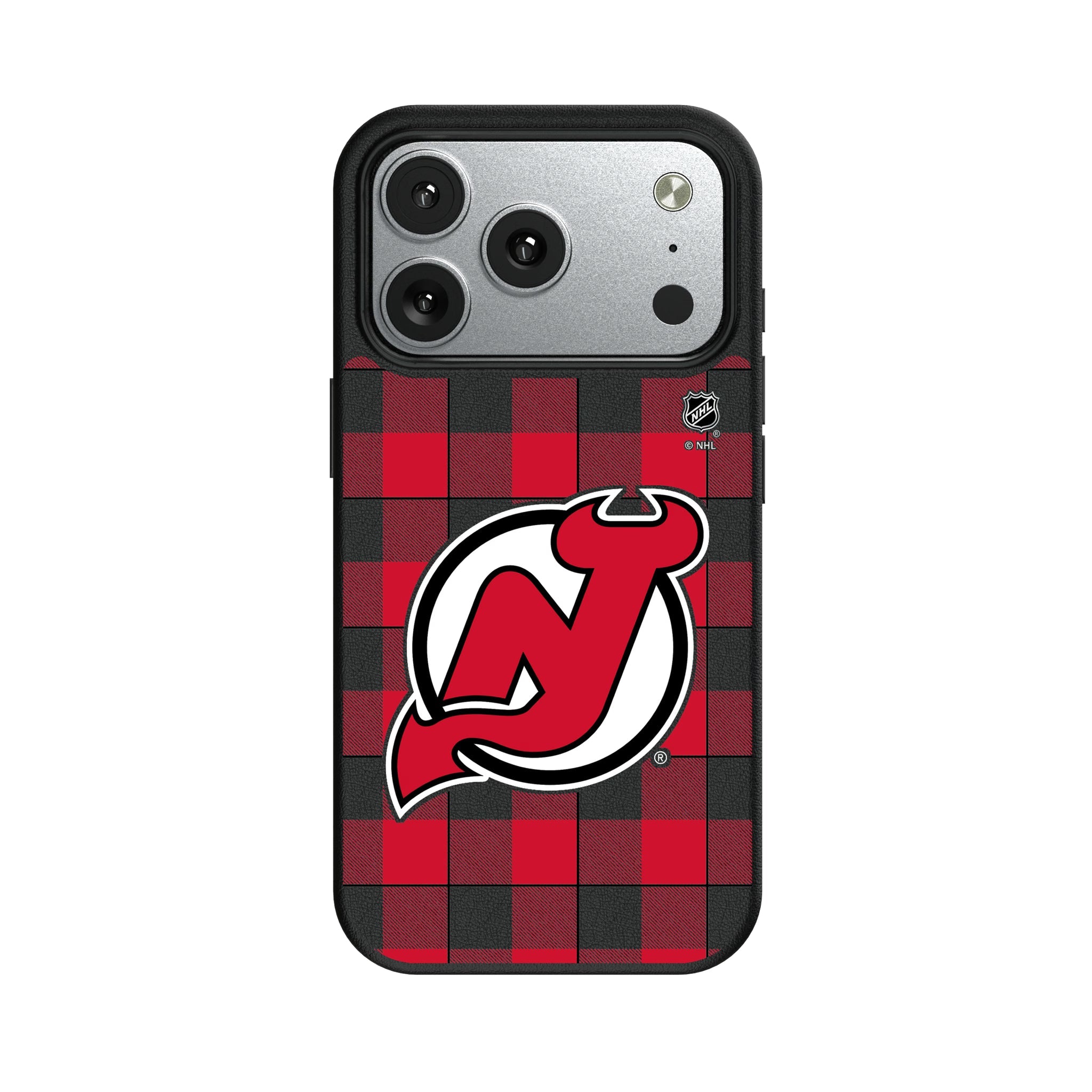 New Jersey Devils Plaid MagSafe Compatible Phone Case for Apple iPhone - Sports Gifts, Sports Memorabilia, Sports Collectibles, Fan Shop